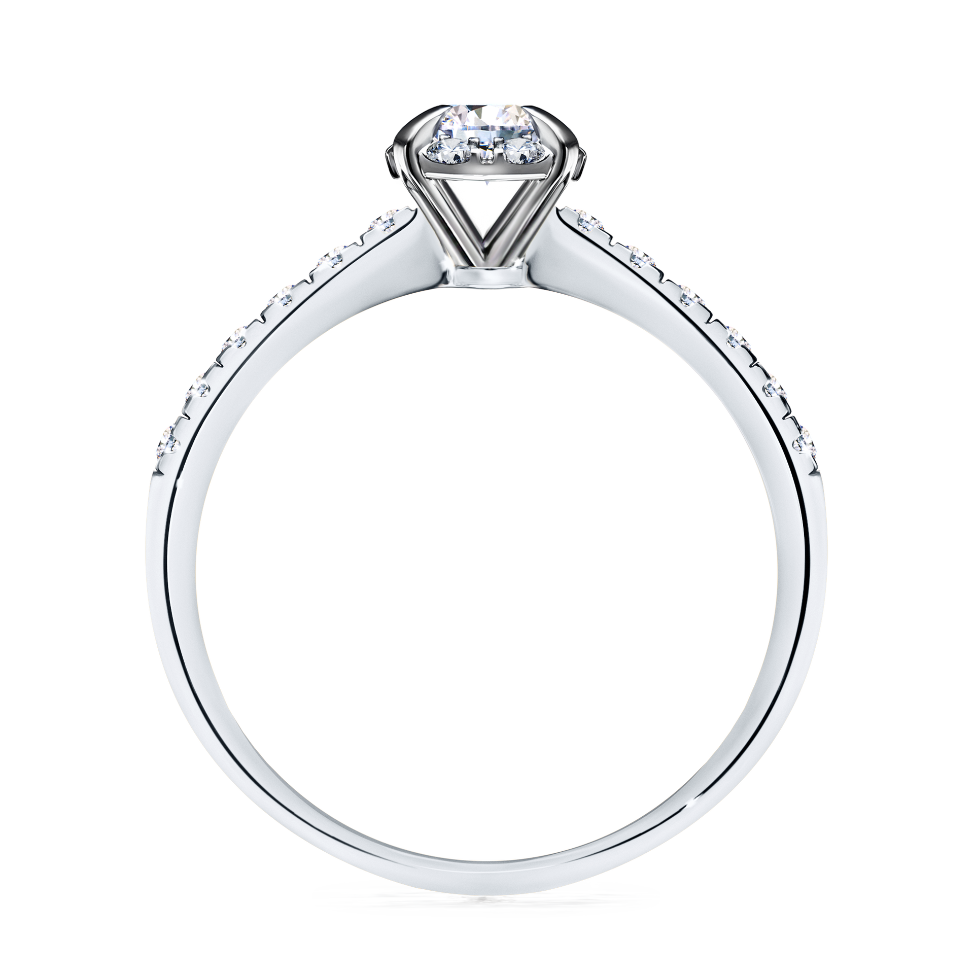 Pierścionek zaręczynowy My Princess z białego złota z diamentem naturalnym 0,47CT
