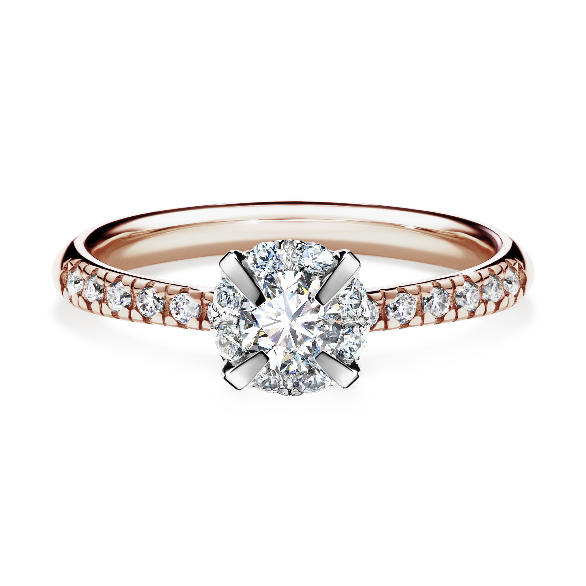 Pierścionek zaręczynowy My Princess z różowego złota z diamentem naturalnym 0,47CT