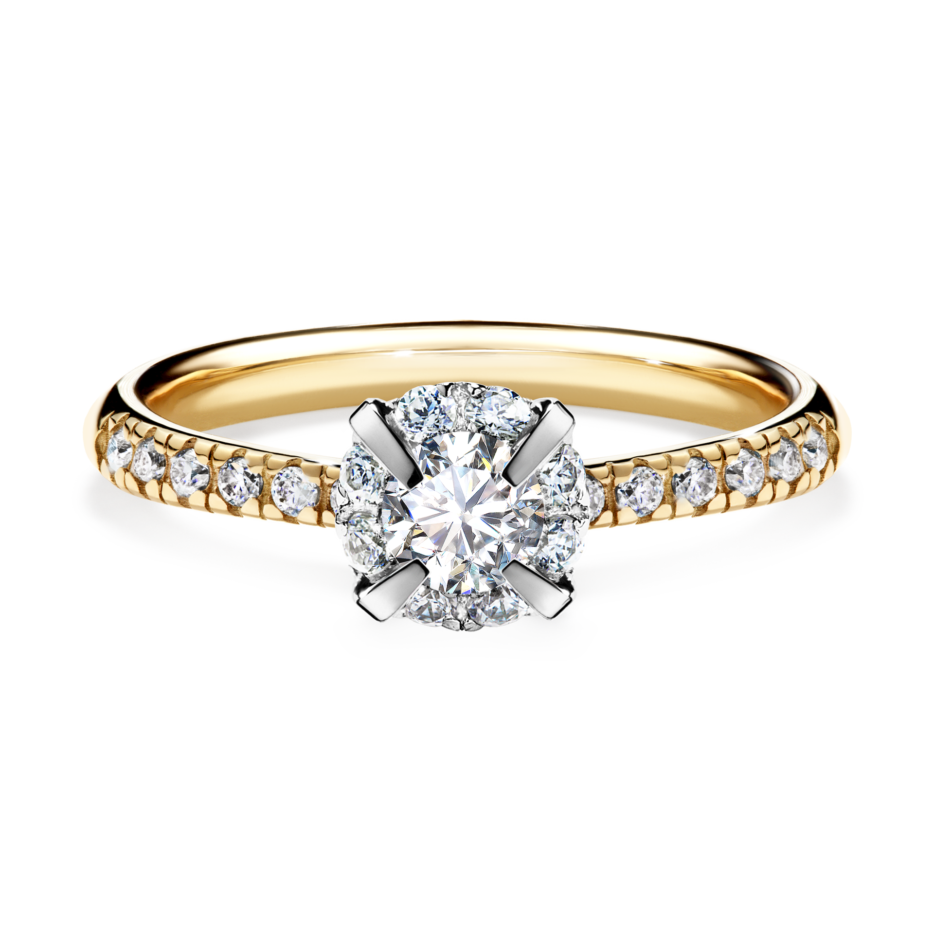 Pierścionek zaręczynowy My Princess z żółtego złota z diamentem naturalnym 0,47CT