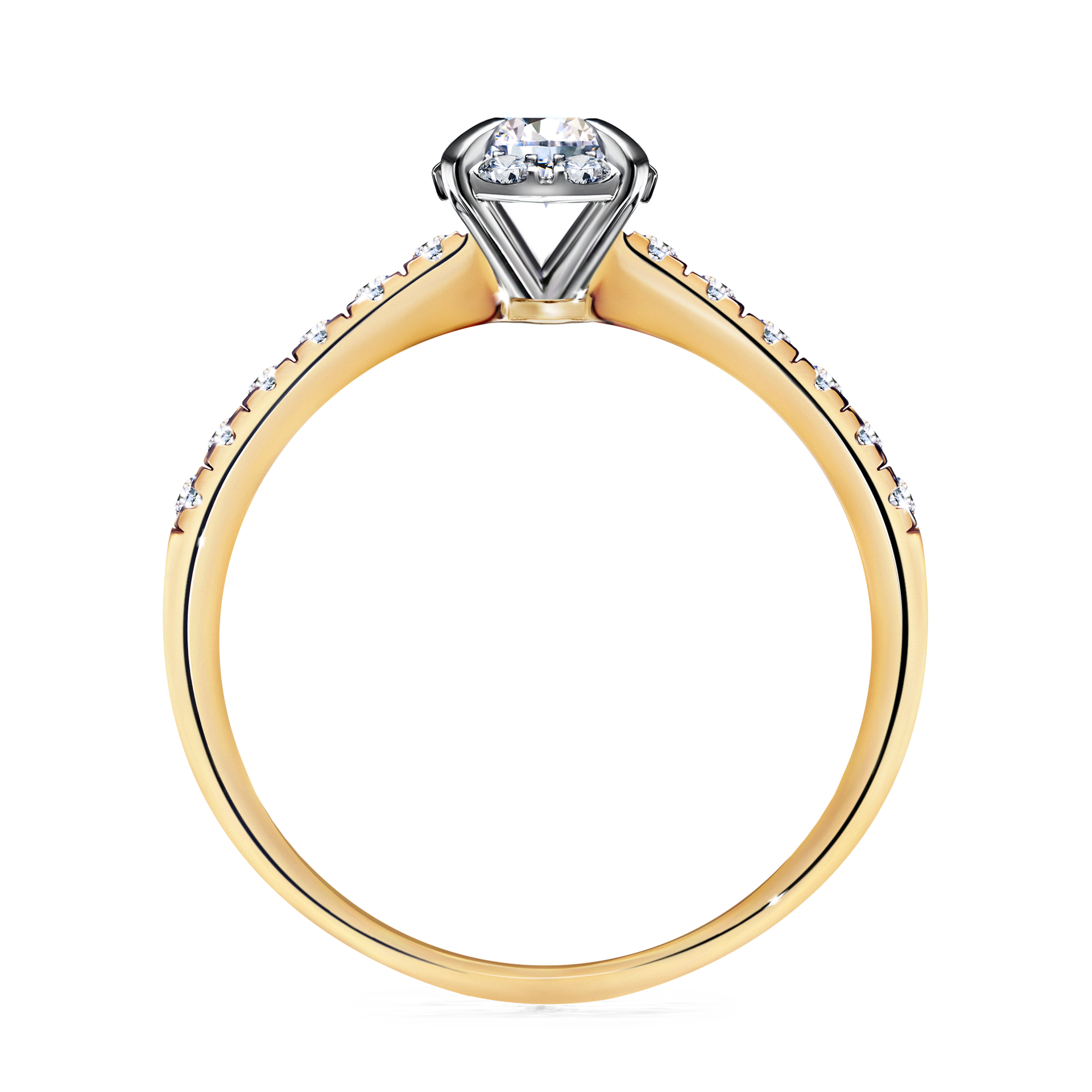 Pierścionek zaręczynowy My Princess z żółtego złota z diamentem naturalnym 0,47CT