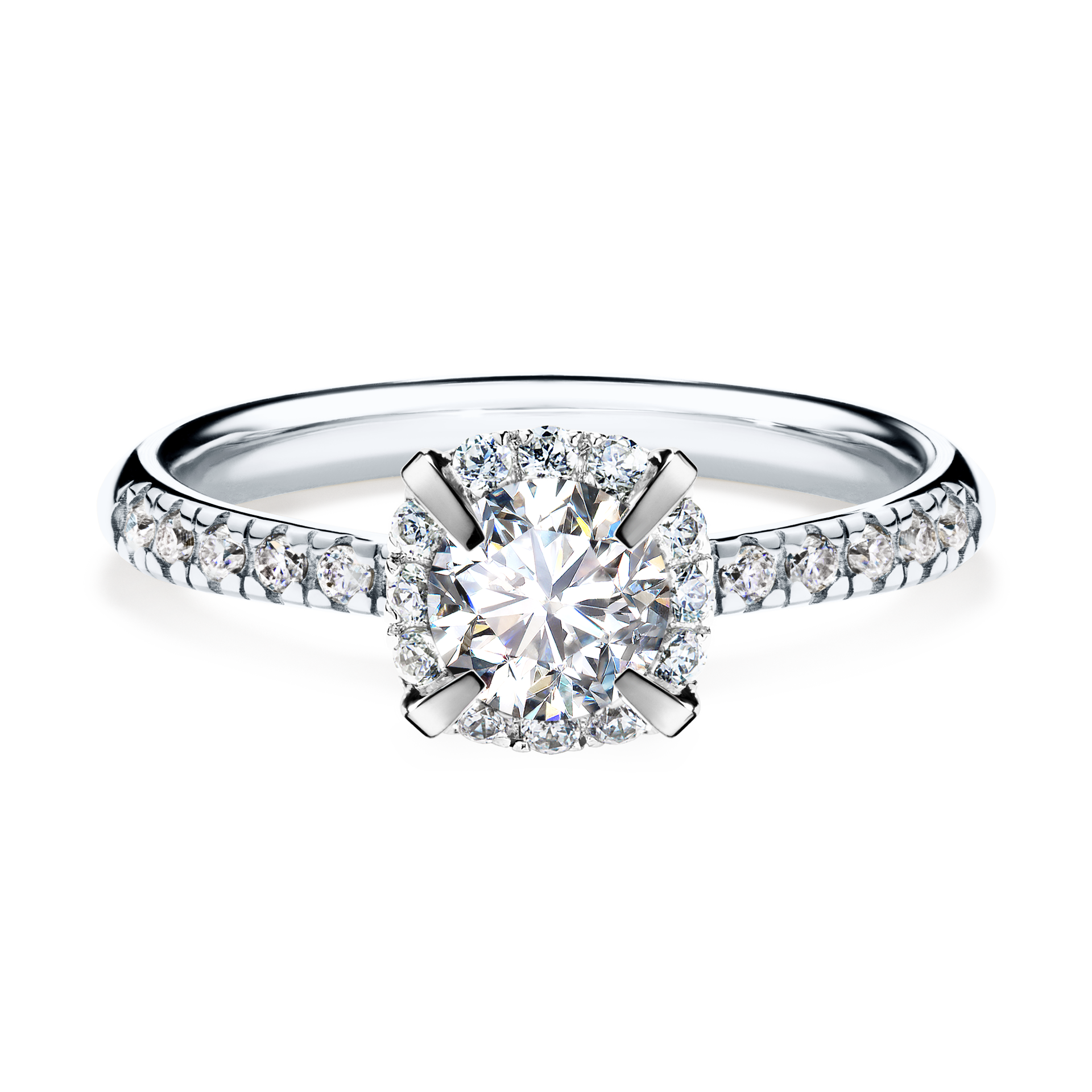 Pierścionek zaręczynowy My Princess z białego złota z diamentem naturalnym 0,76CT