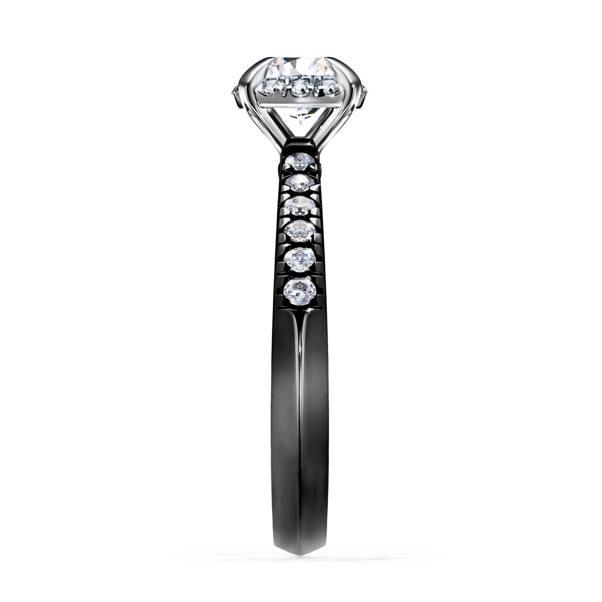Pierścionek zaręczynowy My Princess z czarnego złota z diamentem naturalnym 0,76CT