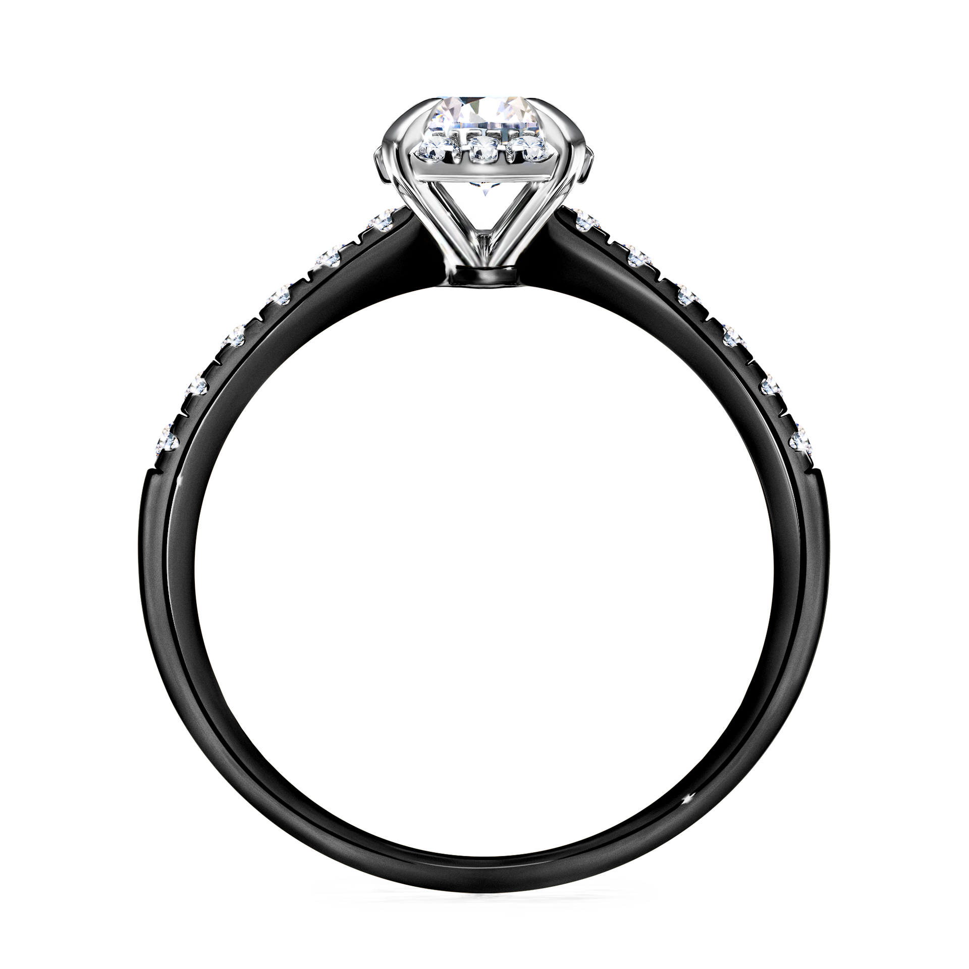 Pierścionek zaręczynowy My Princess z czarnego złota z diamentem naturalnym 0,76CT