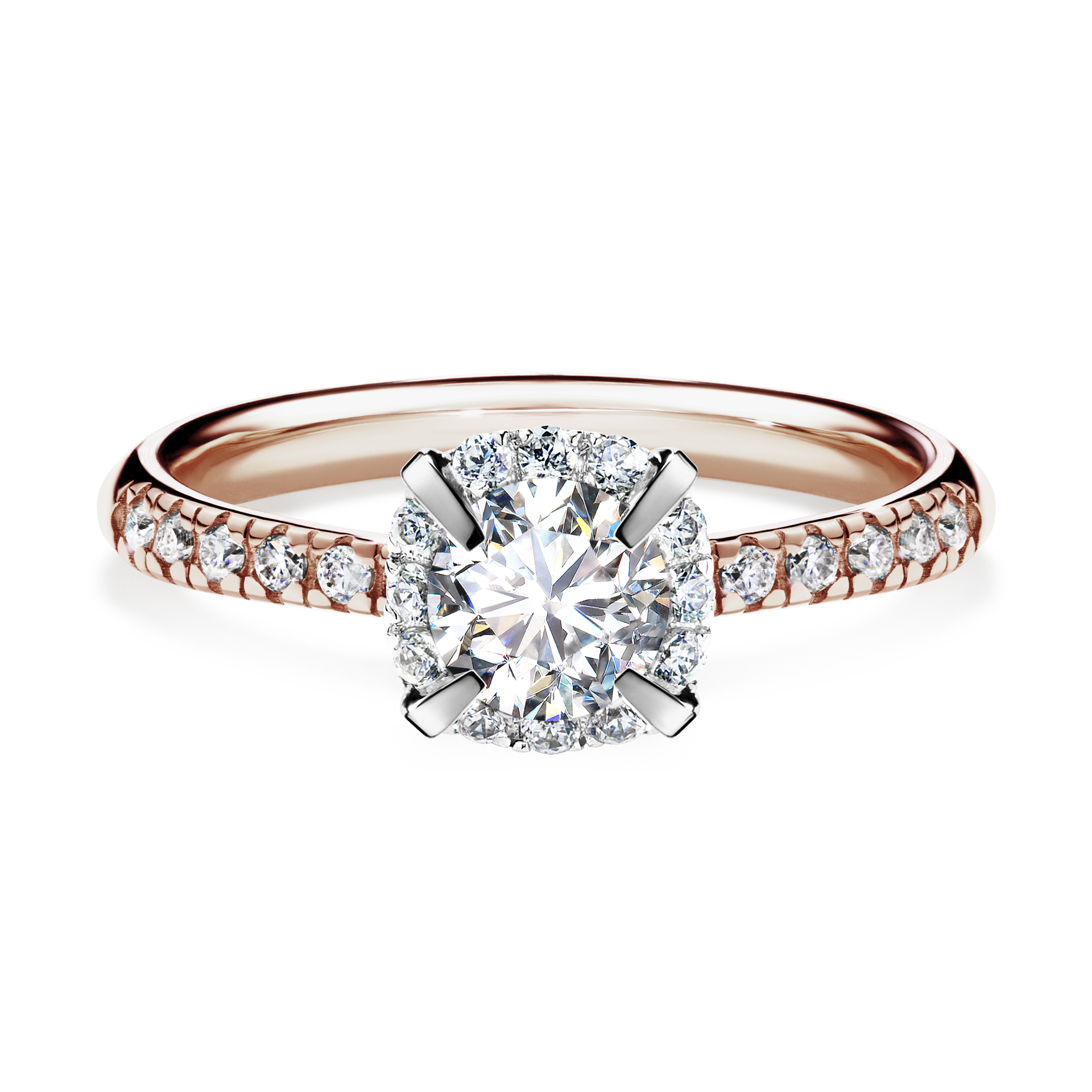Pierścionek zaręczynowy My Princess z różowego złota z diamentem naturalnym 0,76CT