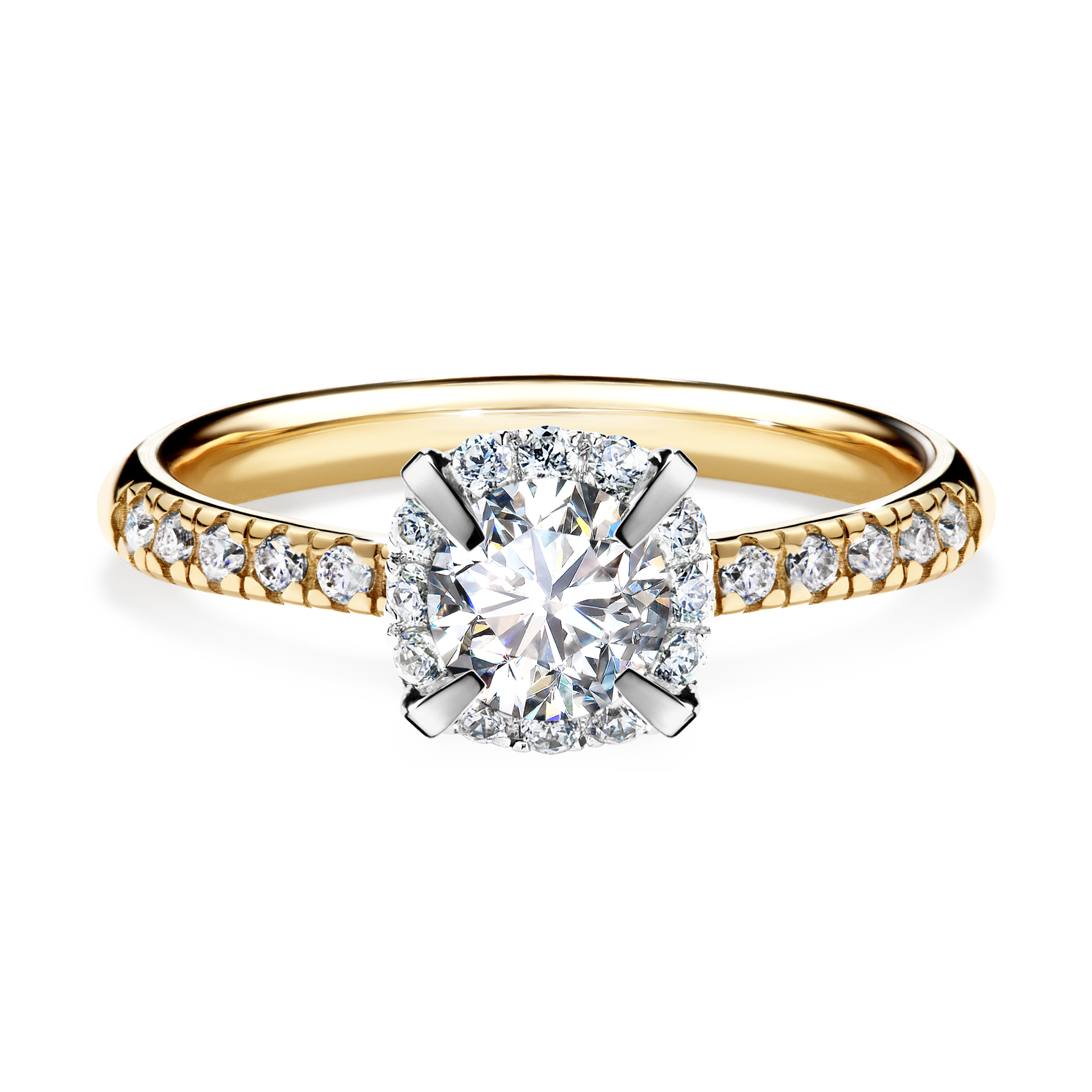 Pierścionek zaręczynowy My Princess z żółtego złota z diamentem naturalnym 0,76CT