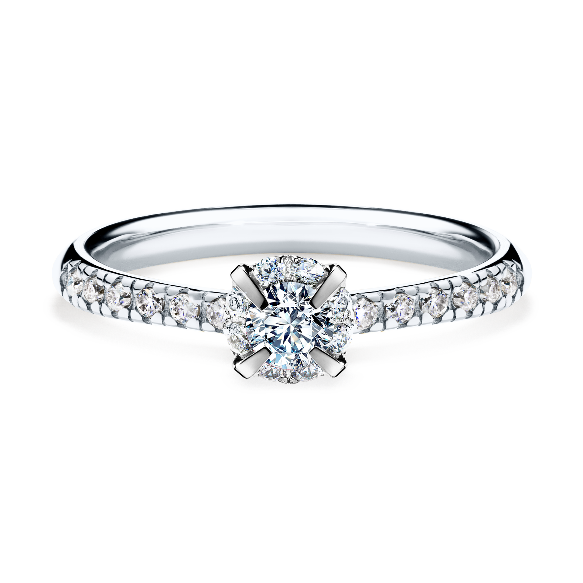 Pierścionek zaręczynowy My Princess z białego złota z diamentem laboratoryjnym 0,28CT