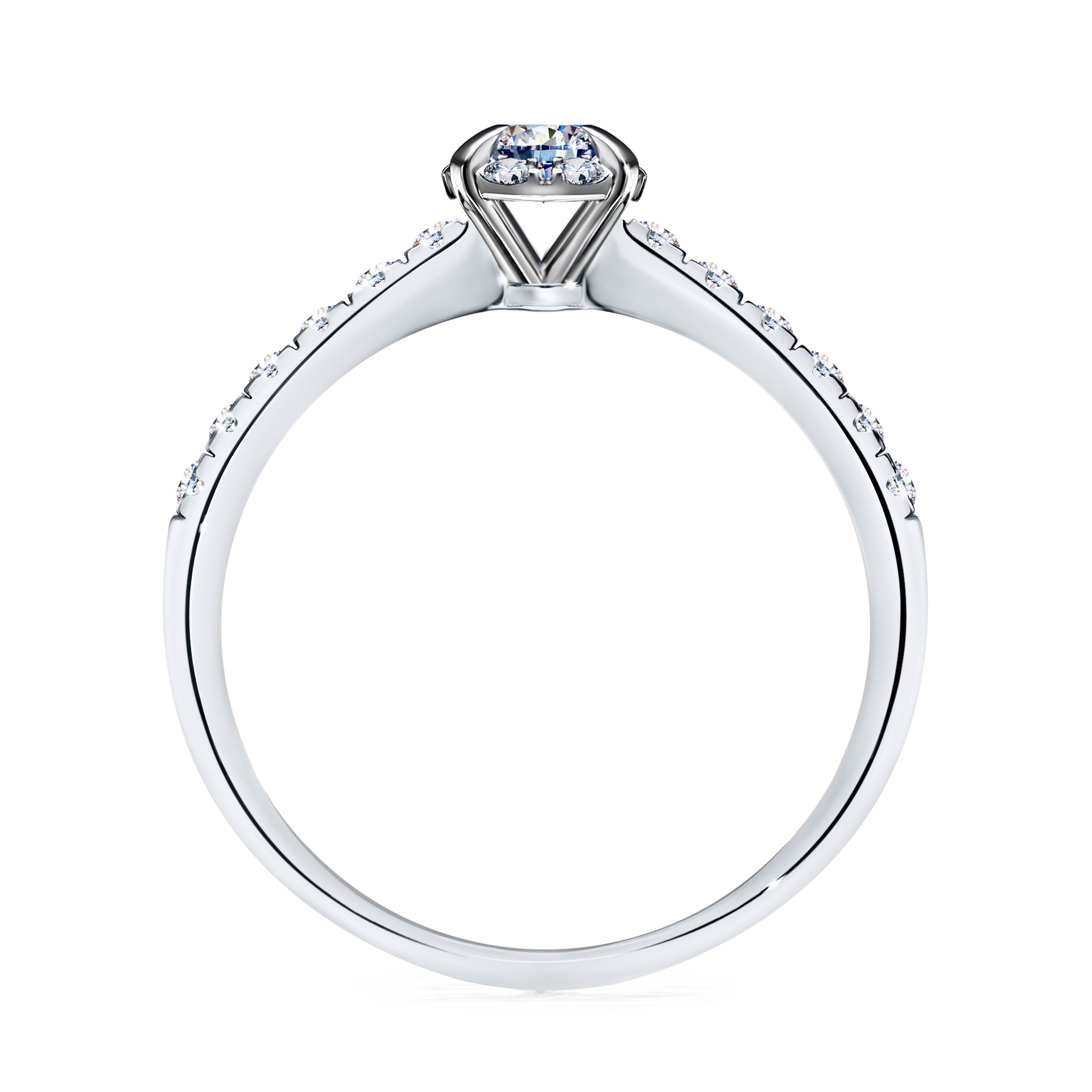 Pierścionek zaręczynowy My Princess z białego złota z diamentem laboratoryjnym 0,28CT