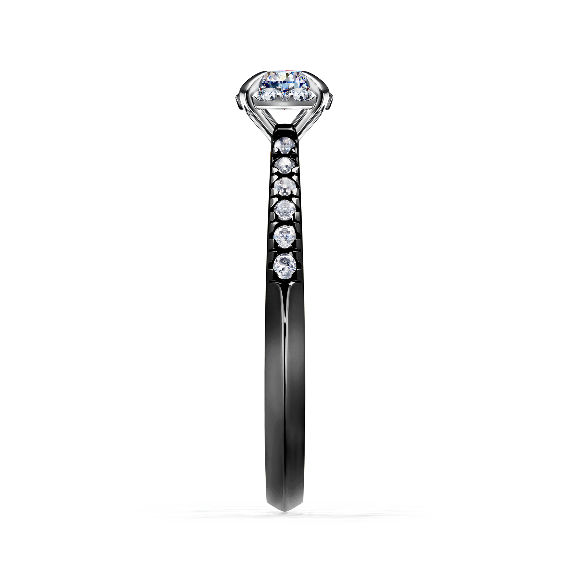 Pierścionek zaręczynowy My Princess z czarnego złota z diamentem laboratoryjnym 0,28CT