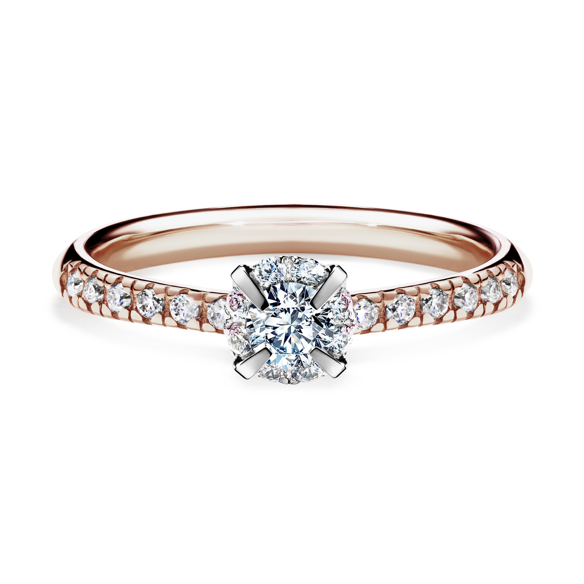 Pierścionek zaręczynowy My Princess z różowego złota z diamentem laboratoryjnym 0,28CT
