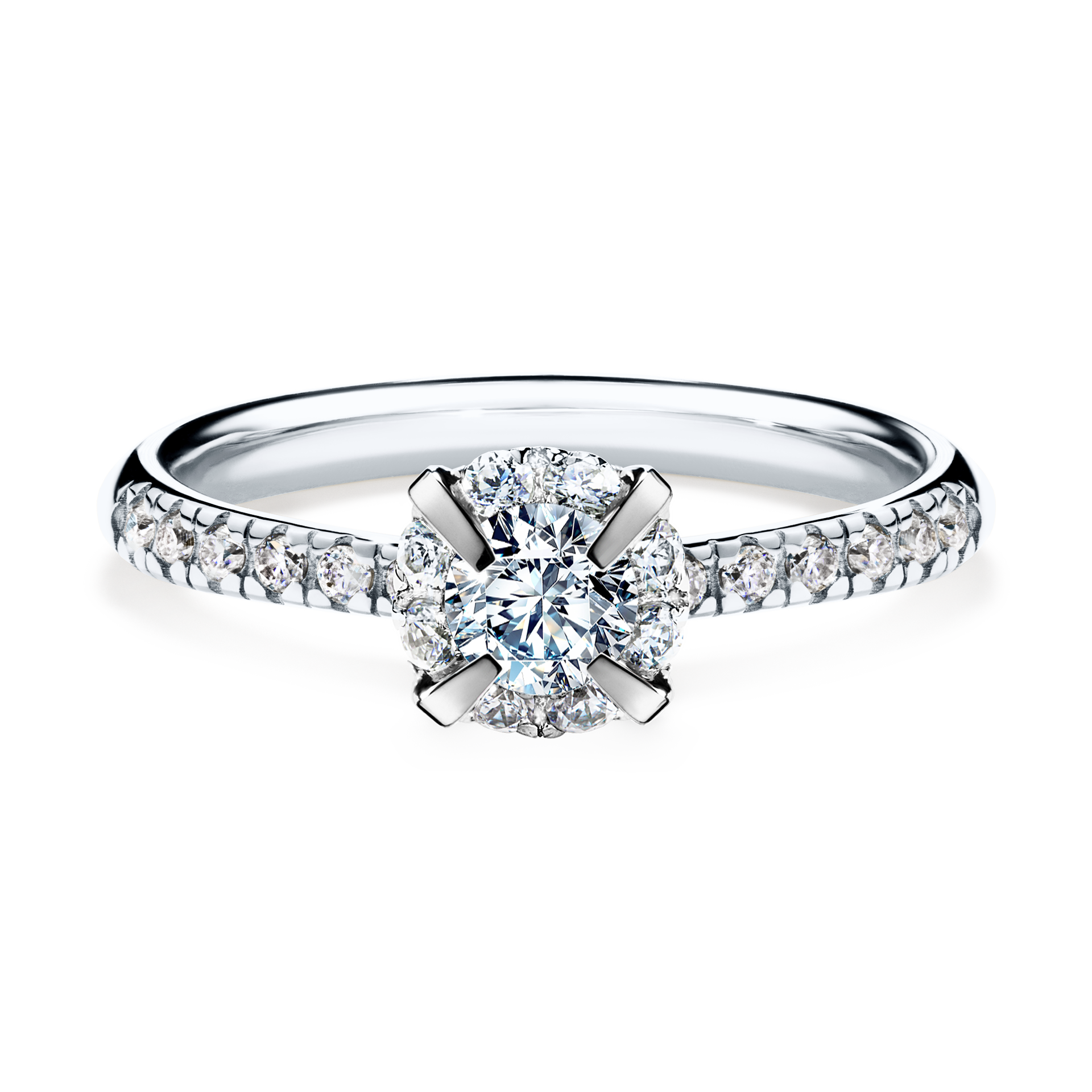 Pierścionek zaręczynowy My Princess z białego złota z diamentem laboratoryjnym 0,47CT