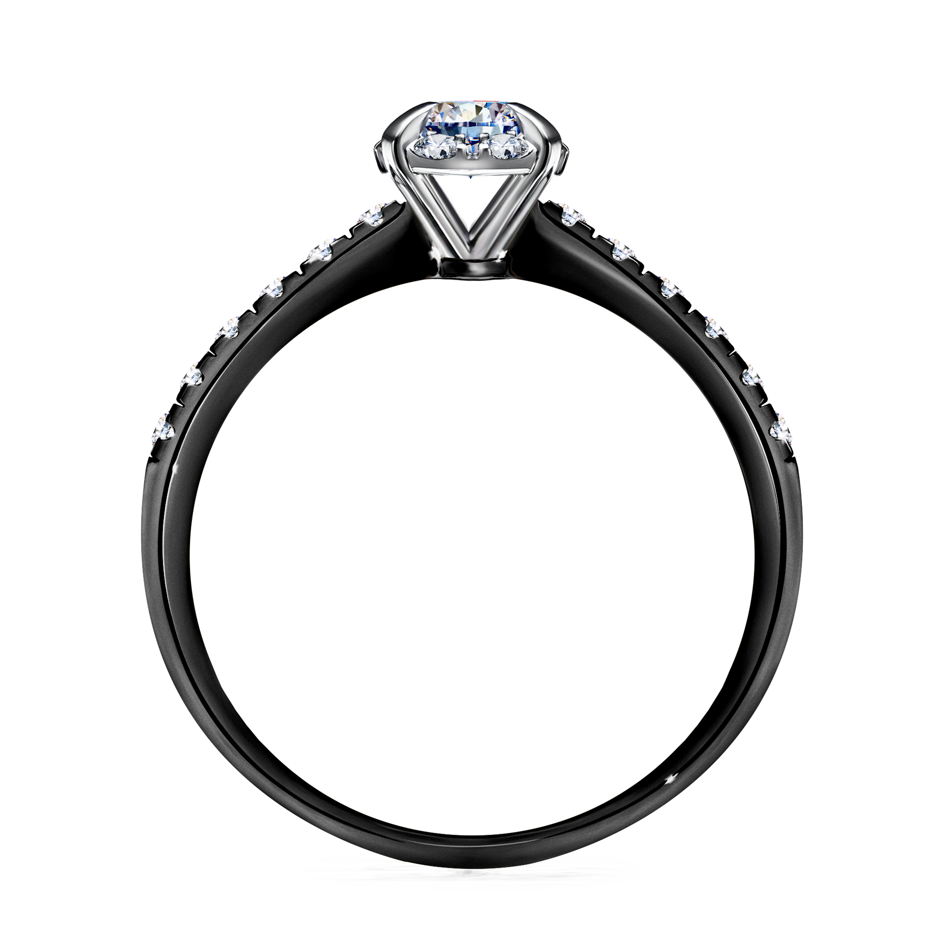 Pierścionek zaręczynowy My Princess z czarnego złota z diamentem laboratoryjnym 0,47CT