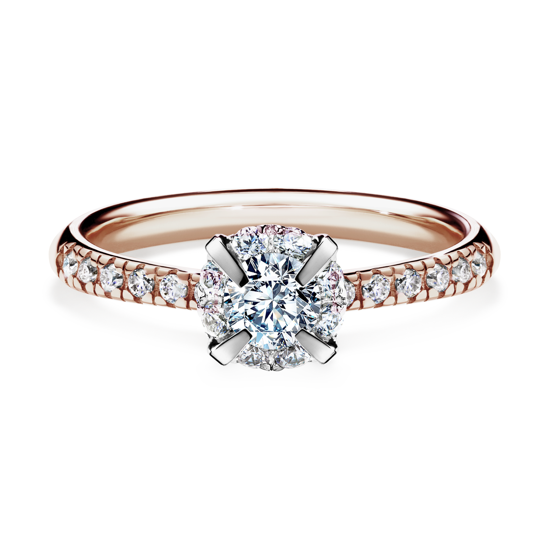 Pierścionek zaręczynowy My Princess z różowego złota z diamentem laboratoryjnym 0,47CT