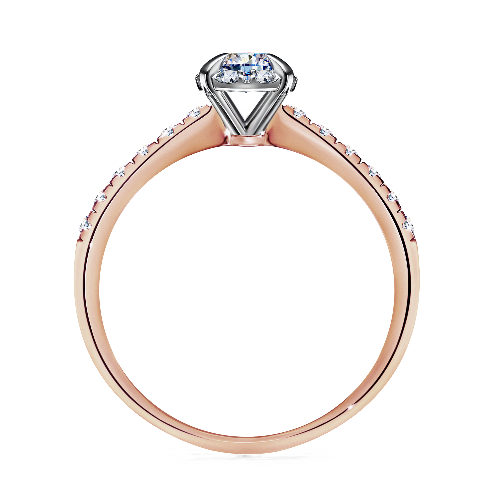 Pierścionek zaręczynowy My Princess z różowego złota z diamentem laboratoryjnym 0,47CT