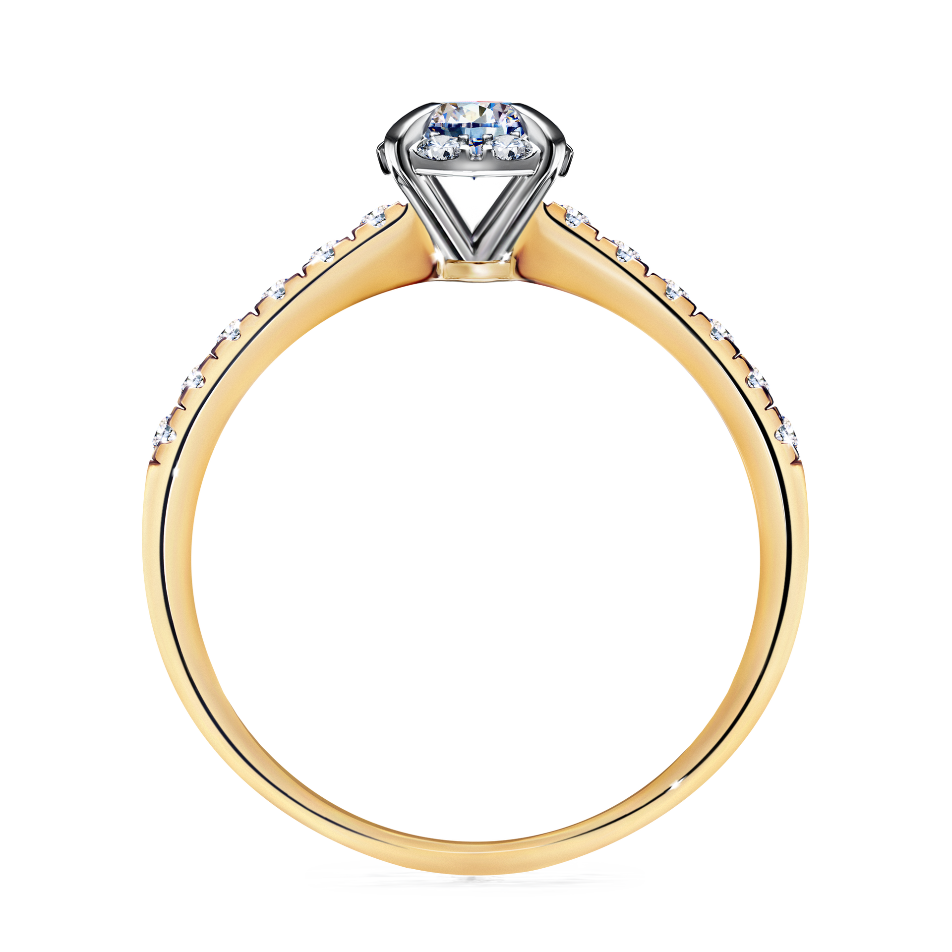 Pierścionek zaręczynowy My Princess z żółtego złota z diamentem laboratoryjnym 0,47CT