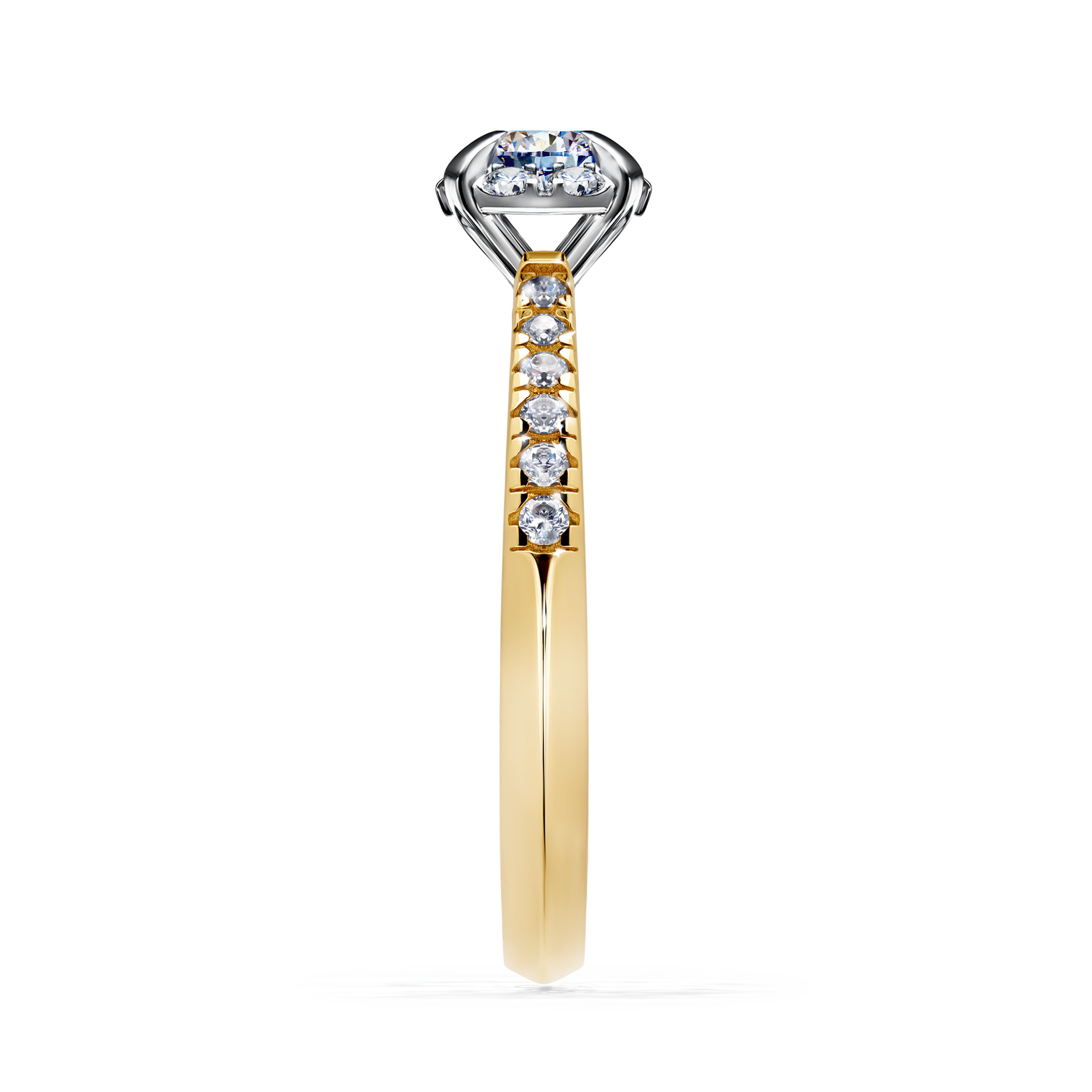 Pierścionek zaręczynowy My Princess z żółtego złota z diamentem laboratoryjnym 0,47CT