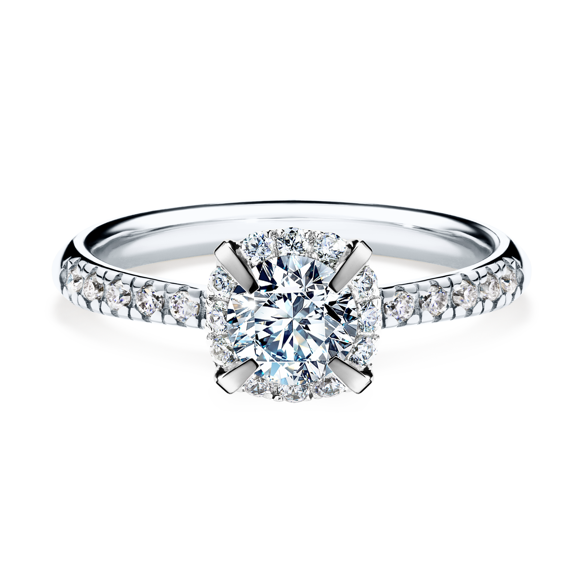 Pierścionek zaręczynowy My Princess z białego złota z diamentem laboratoryjnym 0,76CT