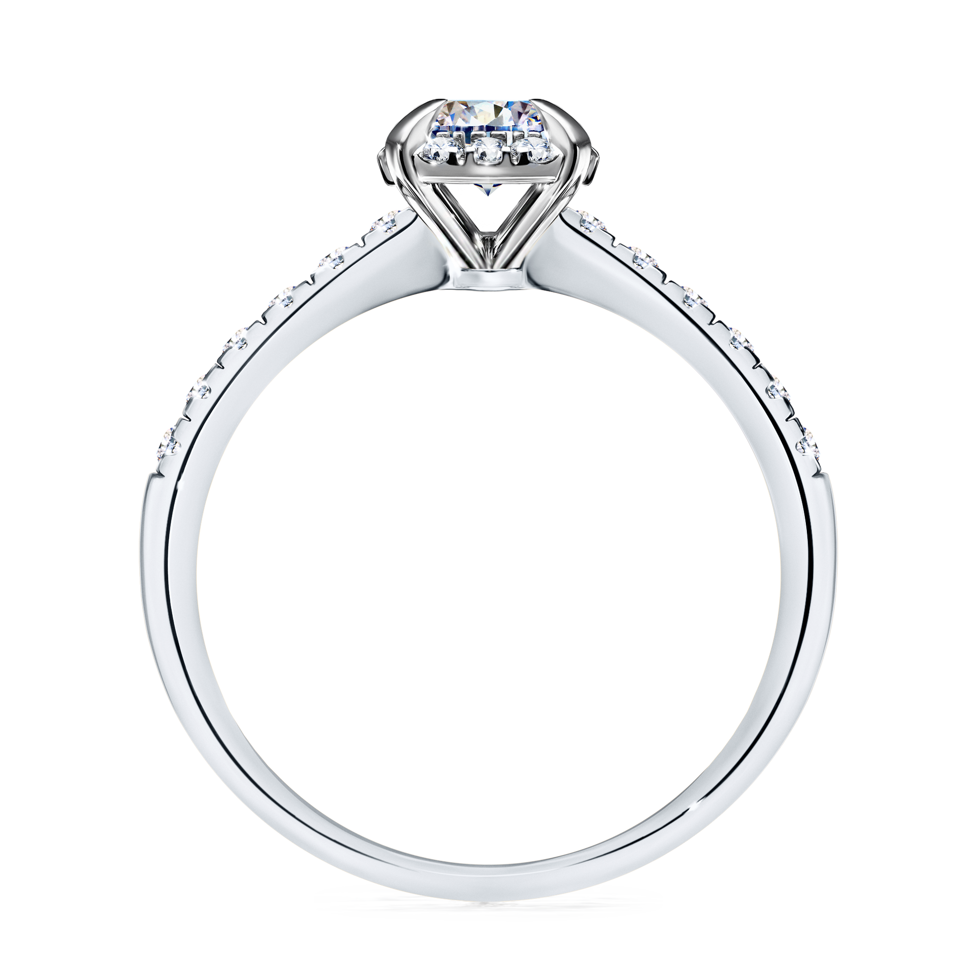 Pierścionek zaręczynowy My Princess z białego złota z diamentem laboratoryjnym 0,76CT