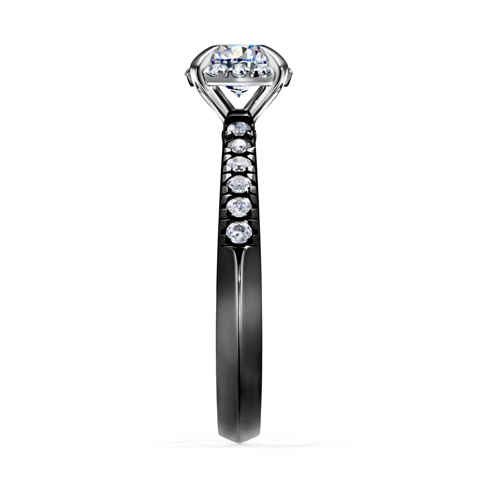 Pierścionek zaręczynowy My Princess z czarnego złota z diamentem laboratoryjnym 0,76CT