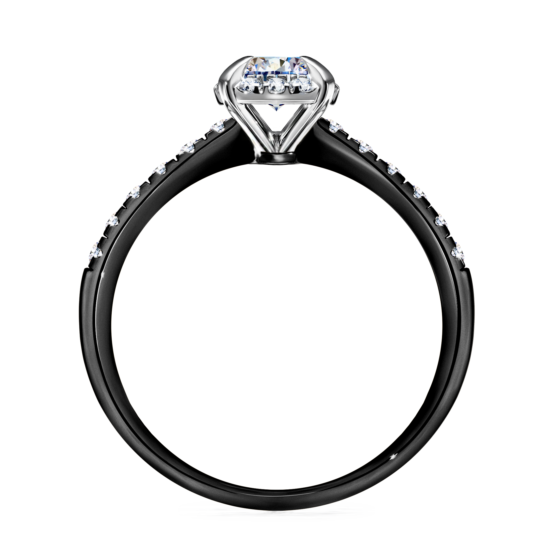 Pierścionek zaręczynowy My Princess z czarnego złota z diamentem laboratoryjnym 0,76CT