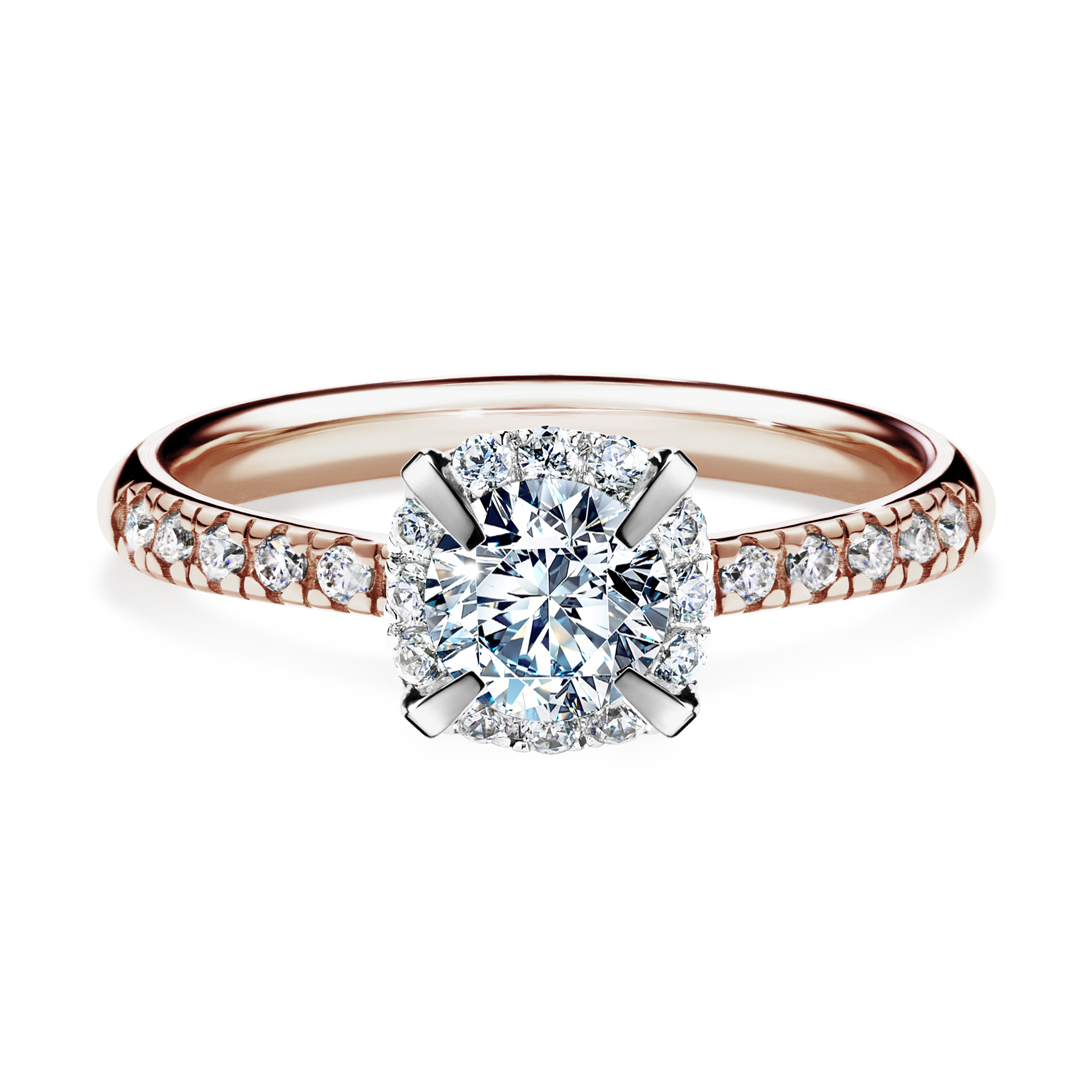 Pierścionek zaręczynowy My Princess z różowego złota z diamentem laboratoryjnym 0,76CT