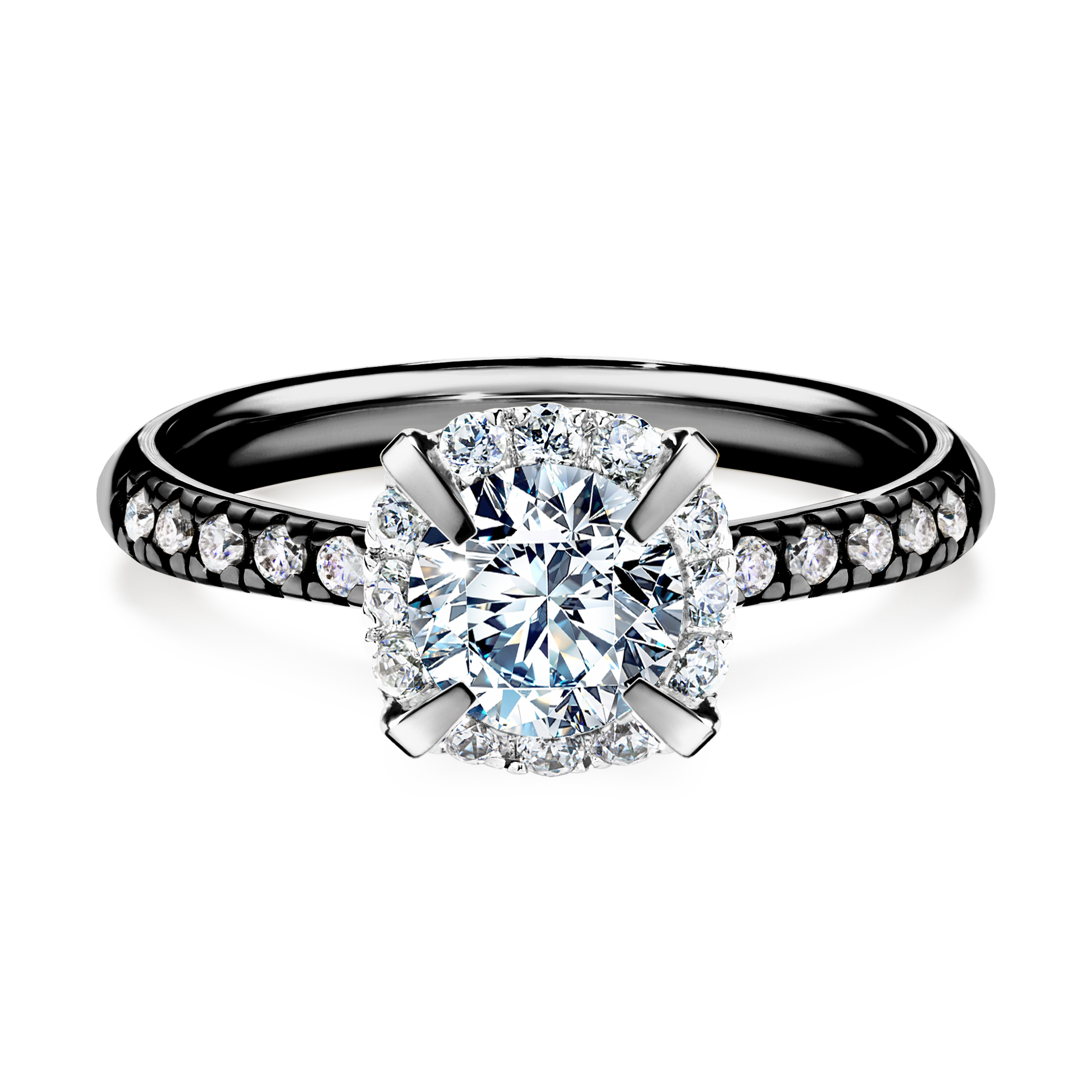 Pierścionek zaręczynowy My Princess z czarnego złota z diamentem laboratoryjnym 1,18CT