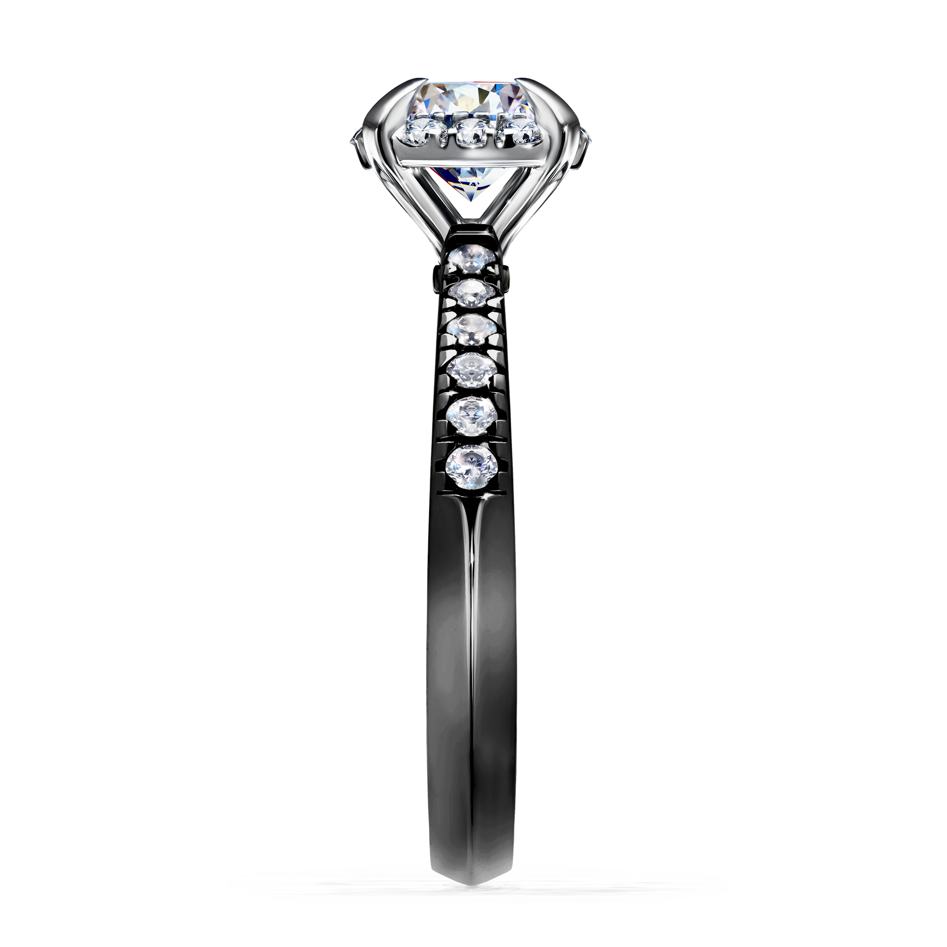 Pierścionek zaręczynowy My Princess z czarnego złota z diamentem laboratoryjnym 1,18CT