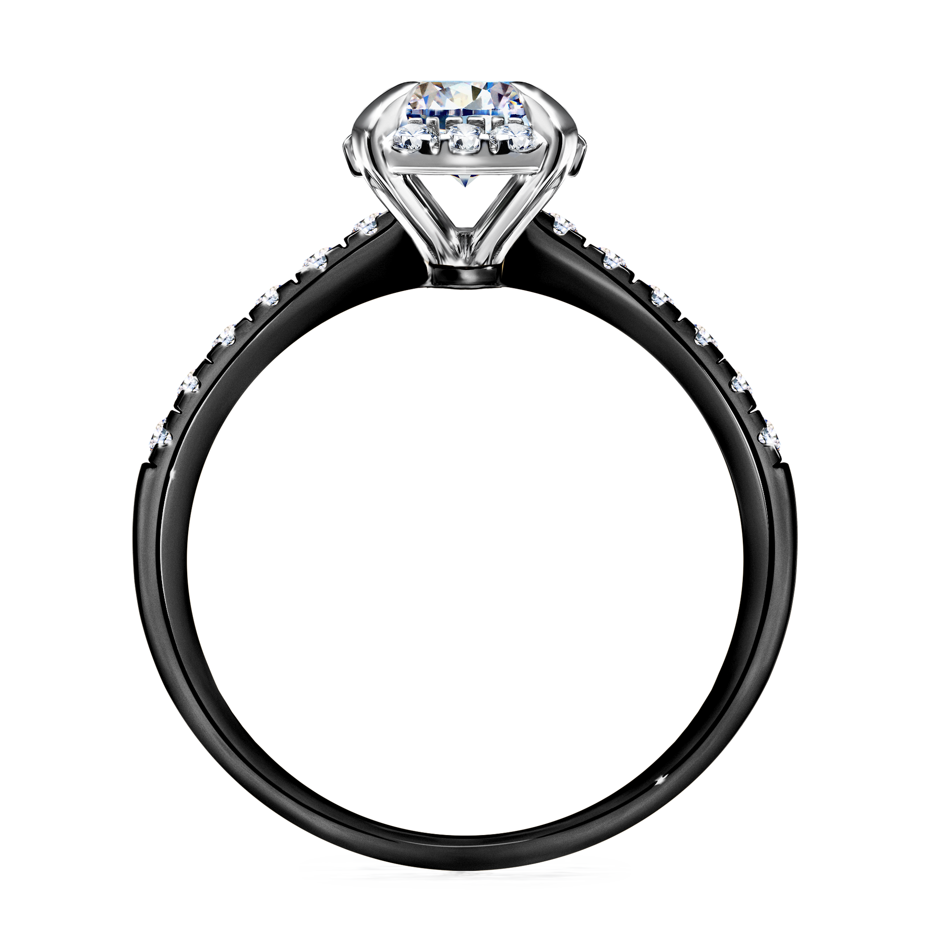 Pierścionek zaręczynowy My Princess z czarnego złota z diamentem laboratoryjnym 1,18CT