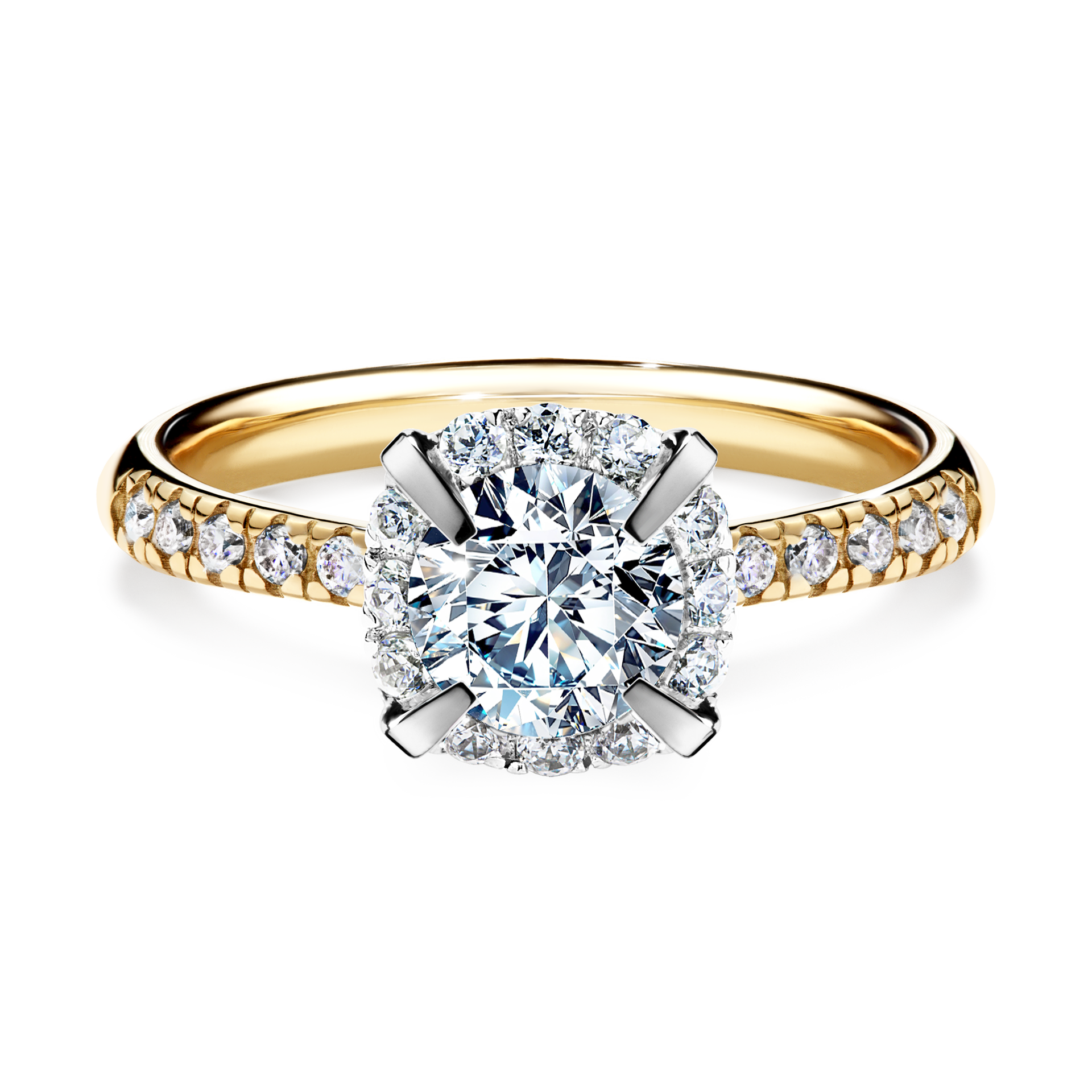 Pierścionek zaręczynowy My Princess z żółtego złota z diamentem laboratoryjnym 1,18CT