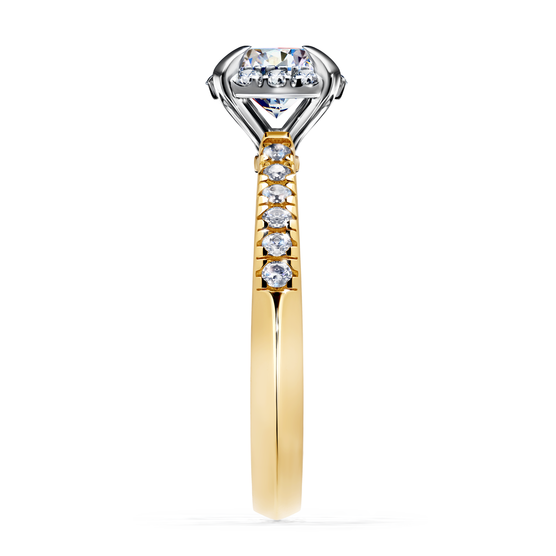 Pierścionek zaręczynowy My Princess z żółtego złota z diamentem laboratoryjnym 1,18CT