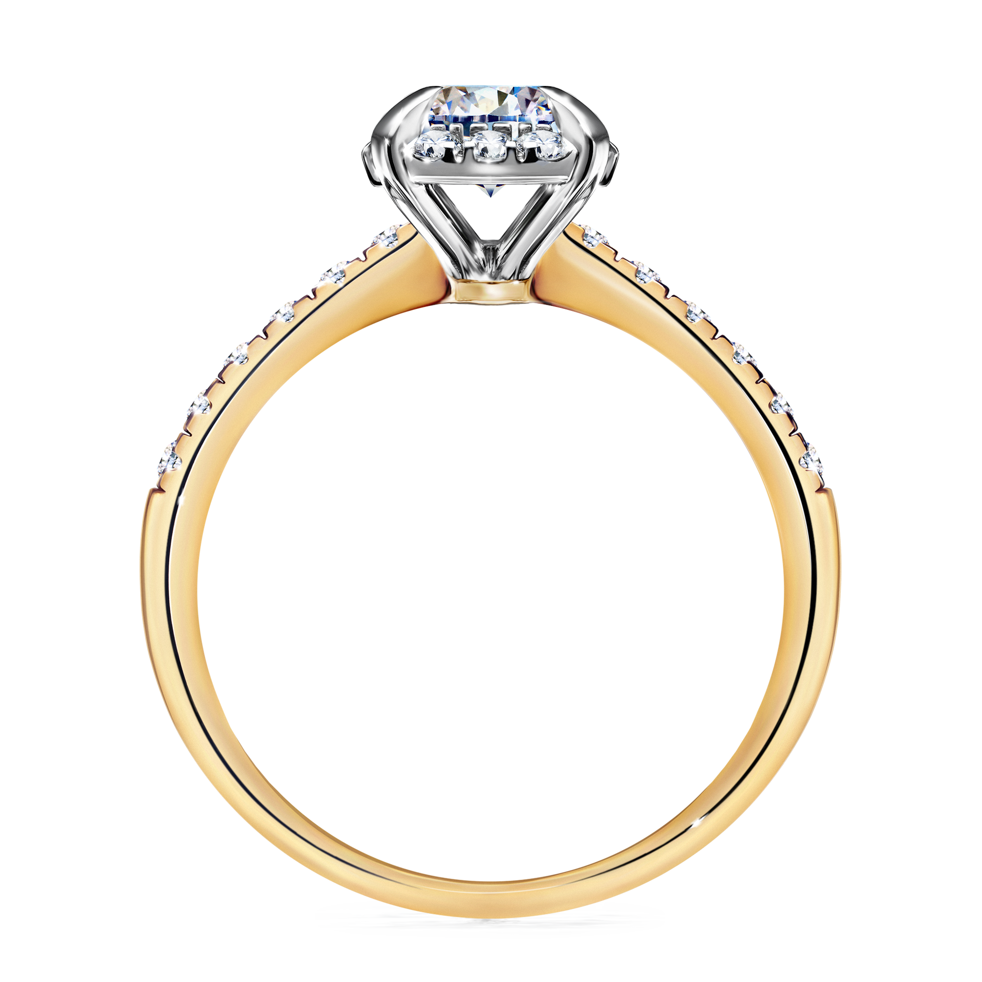 Pierścionek zaręczynowy My Princess z żółtego złota z diamentem laboratoryjnym 1,18CT