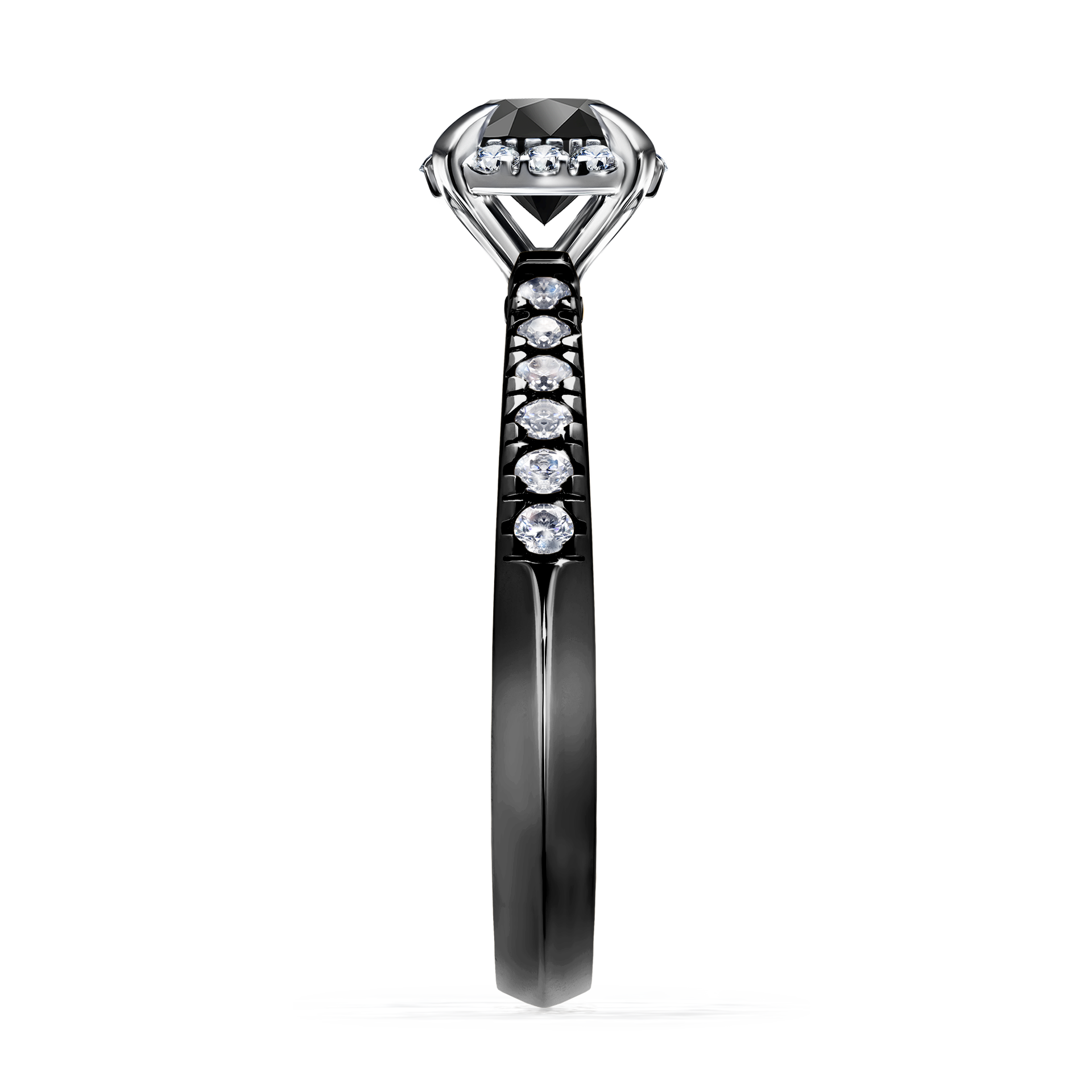 Pierścionek zaręczynowy My Princess z czarnego złota z czarnym diamentem 0,76CT