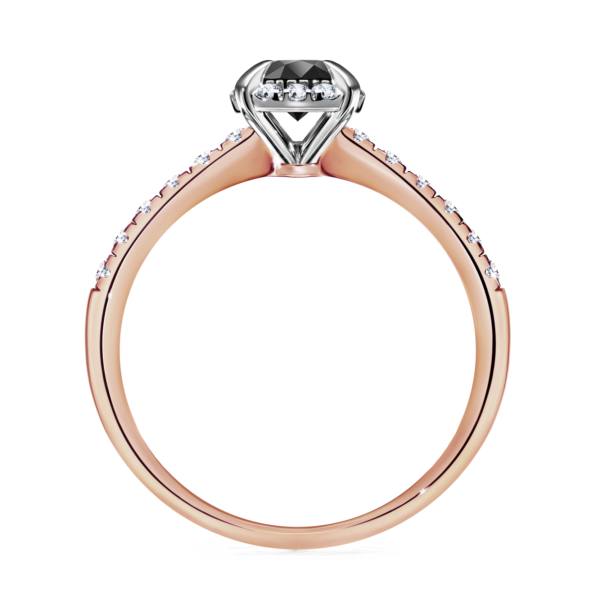 Pierścionek zaręczynowy My Princess z różowego złota z czarnym diamentem 0,76CT