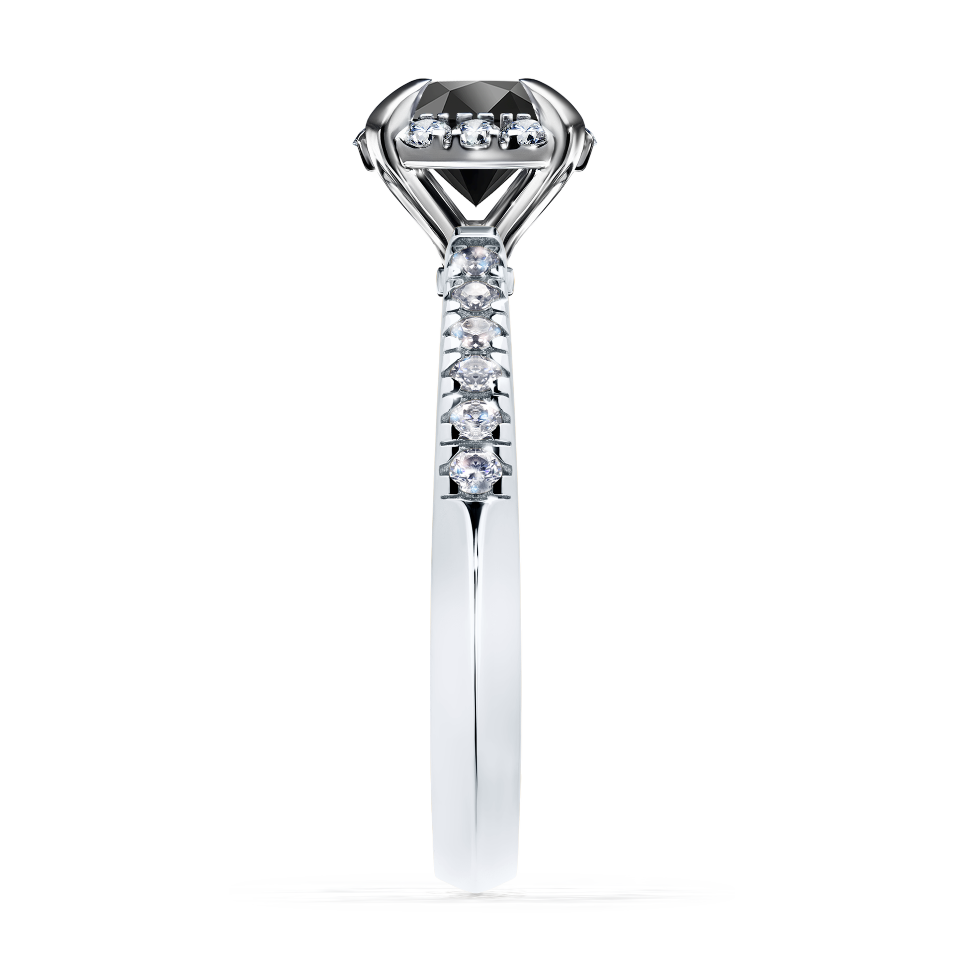 Pierścionek zaręczynowy My Princess z białego złota z czarnym diamentem 1,18CT
