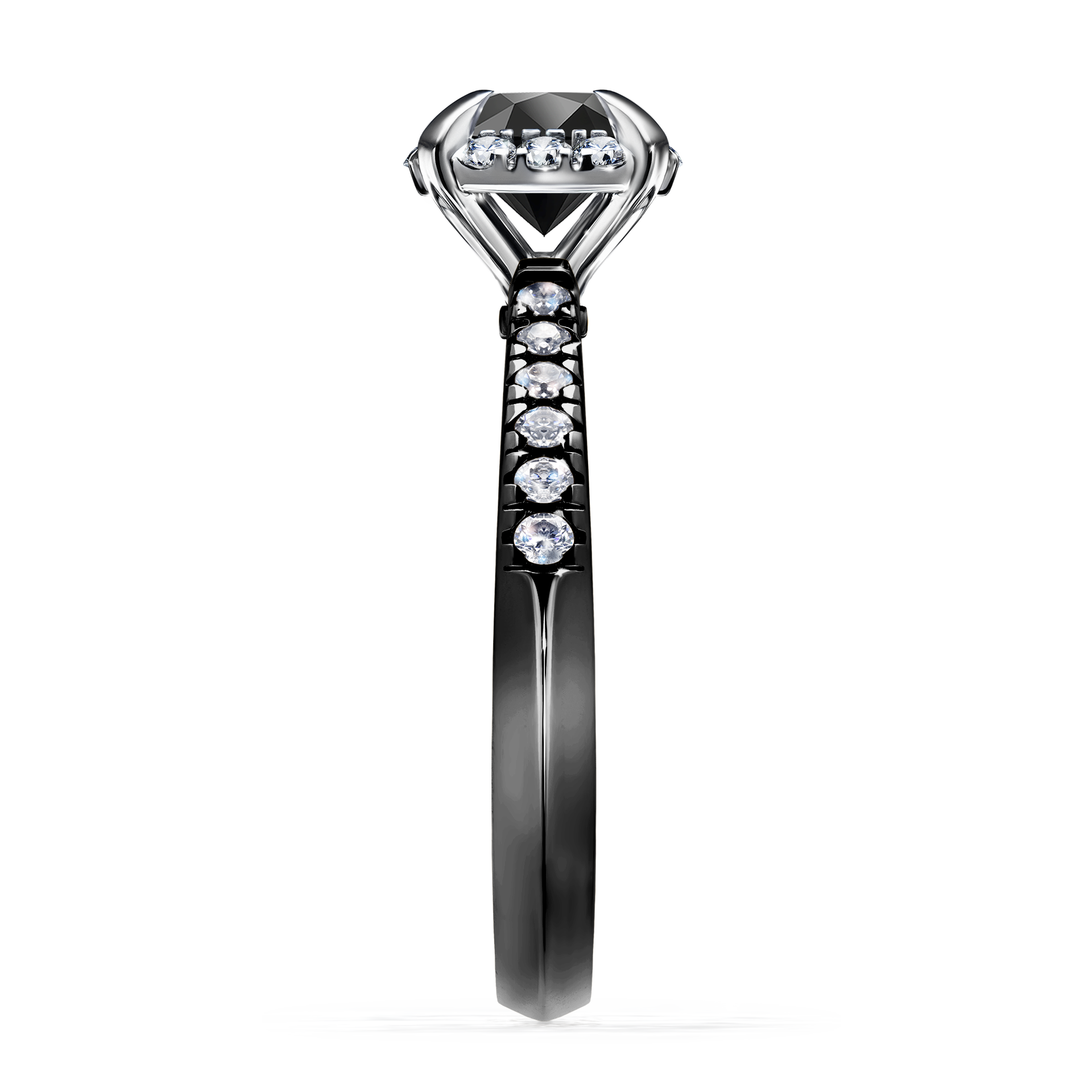 Pierścionek zaręczynowy My Princess z czarnego złota z czarnym diamentem 1,18CT