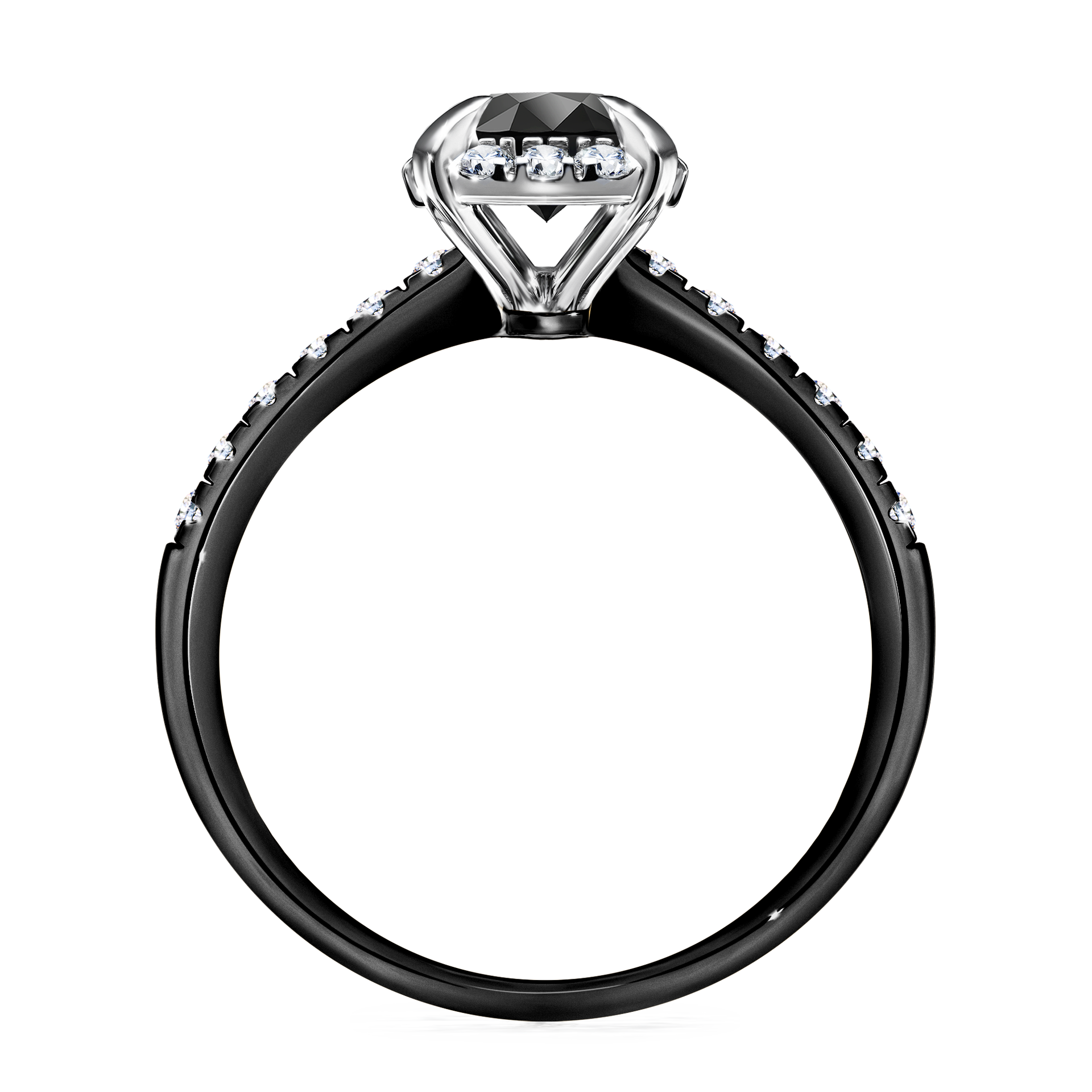 Pierścionek zaręczynowy My Princess z czarnego złota z czarnym diamentem 1,18CT