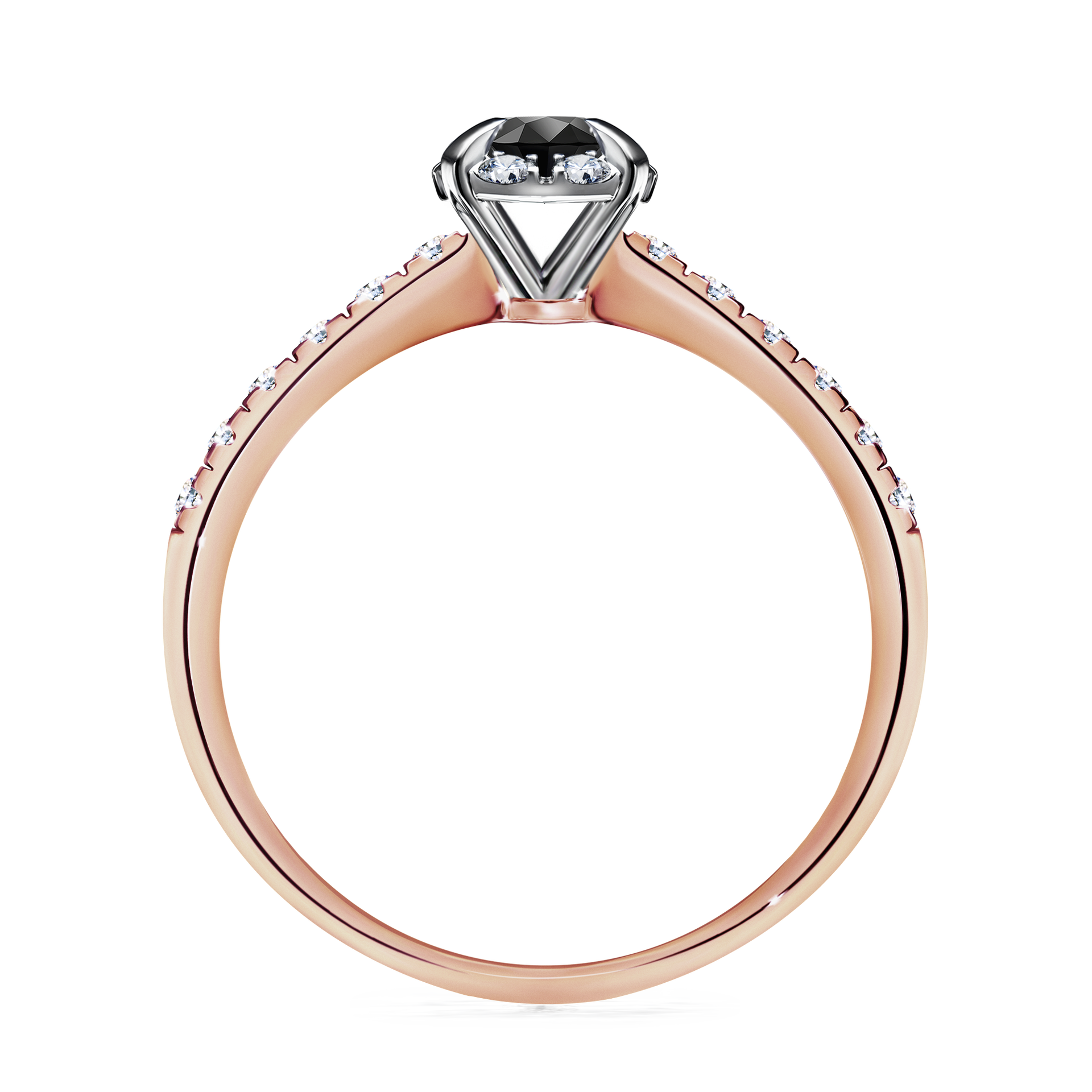 Pierścionek zaręczynowy My Princess z różowego złota z czarnym diamentem 0,47CT