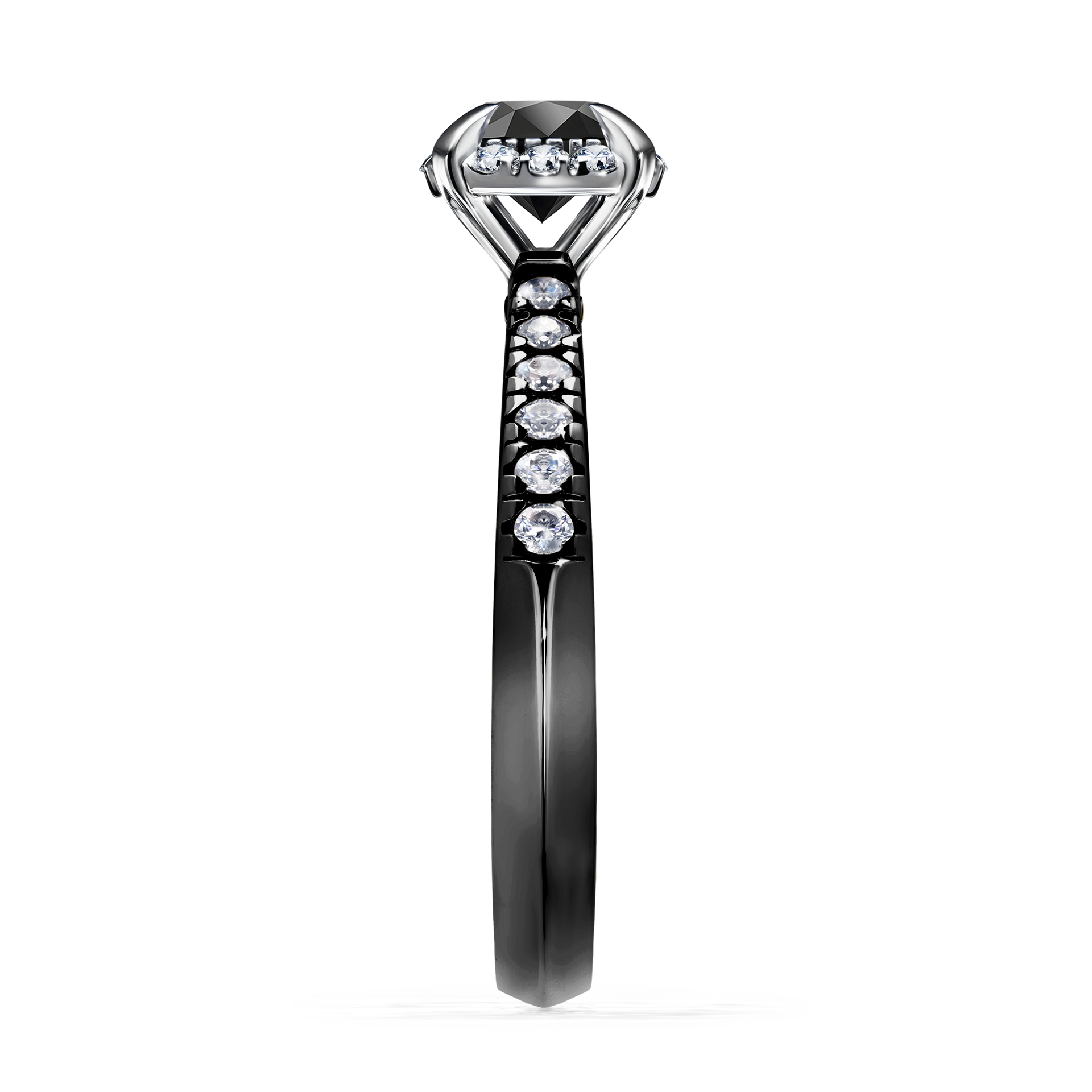 Pierścionek zaręczynowy My Princess z czarnego złota z czarnym diamentem 0,76CT