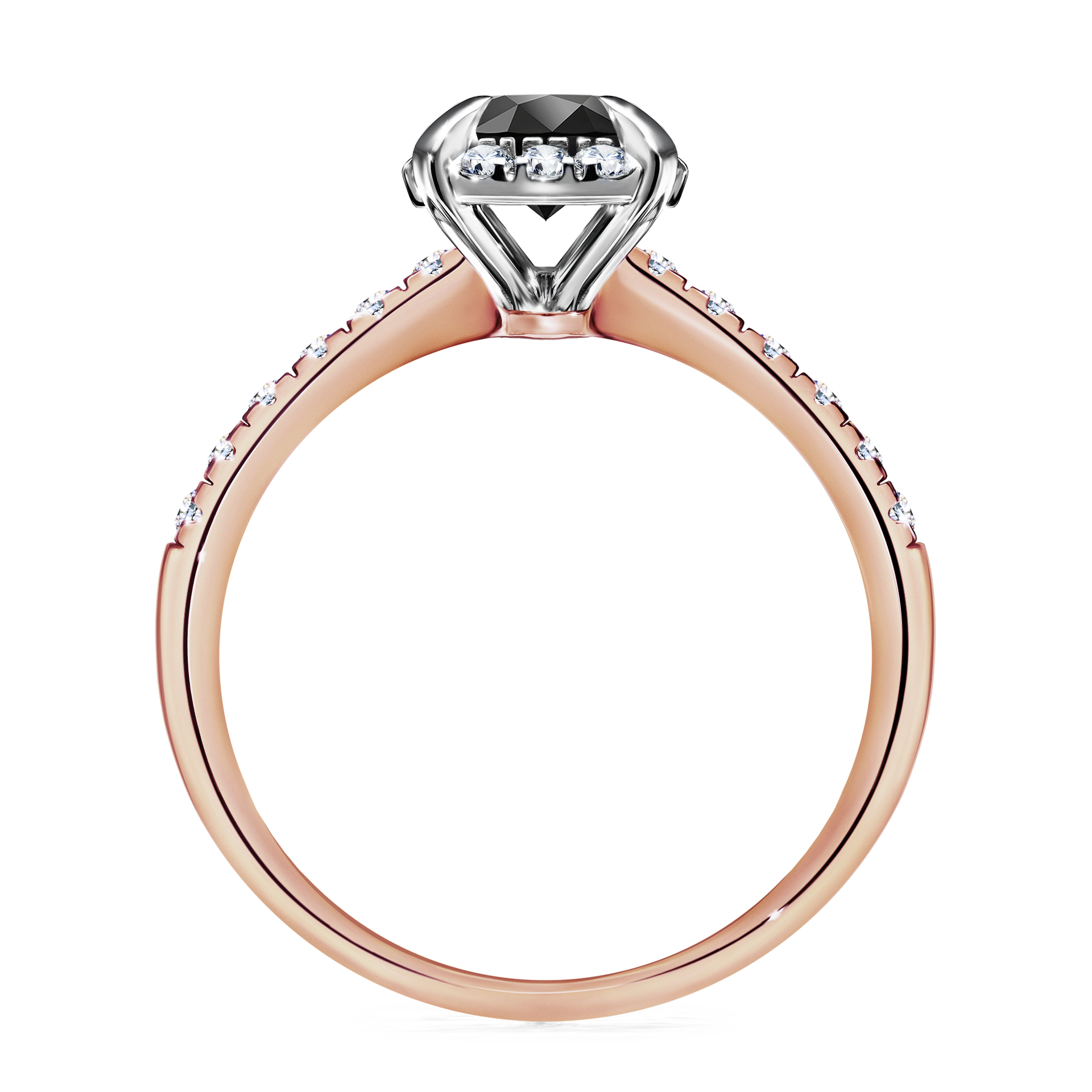 Pierścionek zaręczynowy My Princess z różowego złota z czarnym diamentem 1,18CT