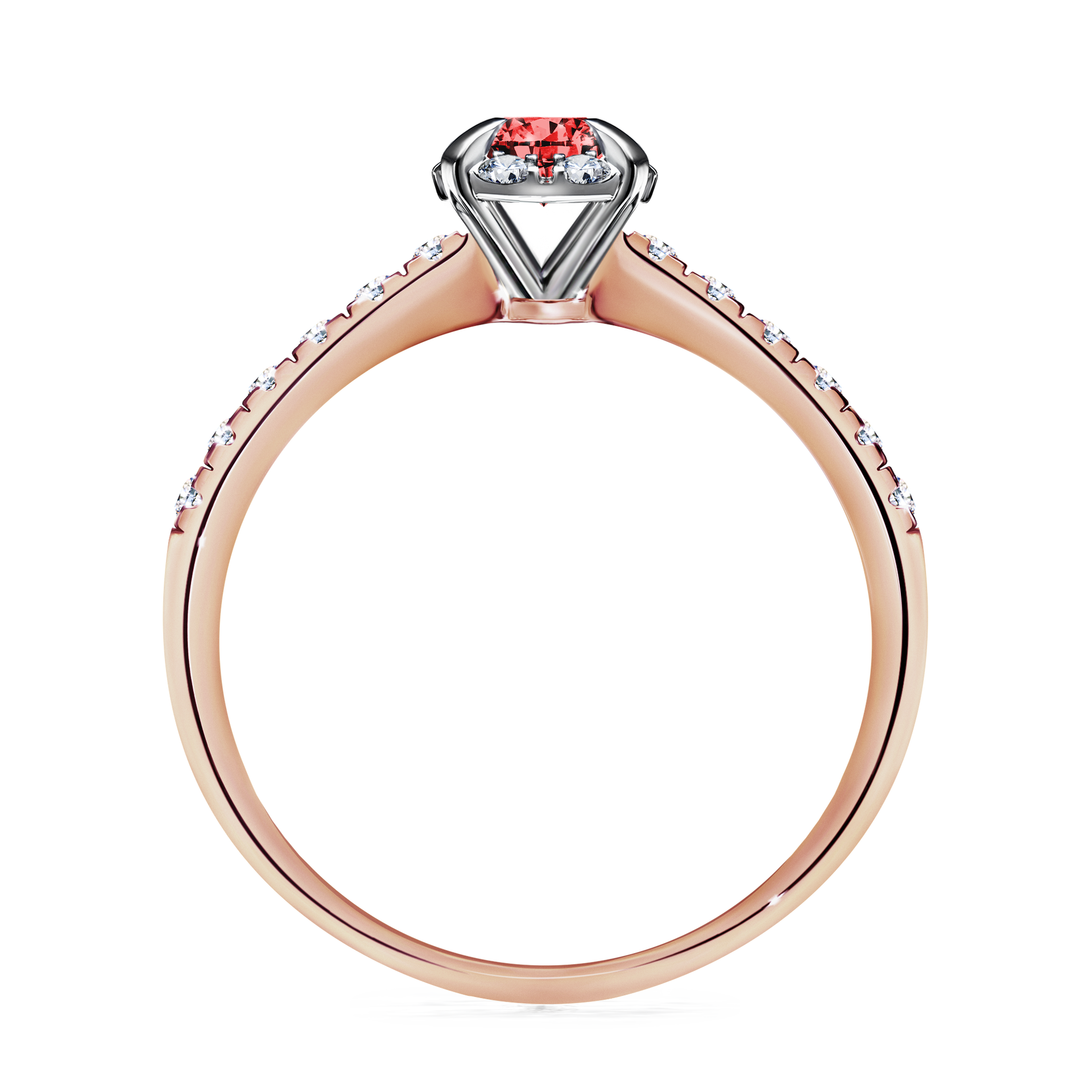 Pierścionek zaręczynowy My Princess z różowego złota z czerwonym diamentem 0,47CT