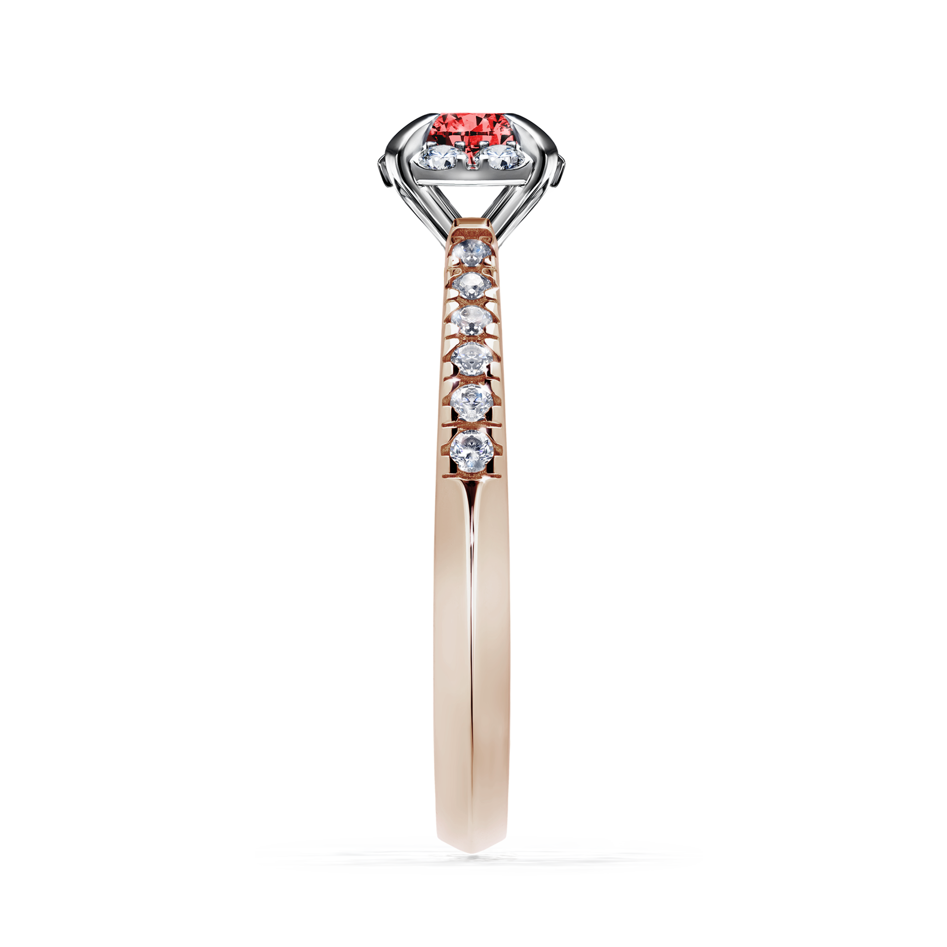 Pierścionek zaręczynowy My Princess z różowego złota z czerwonym diamentem 0,47CT