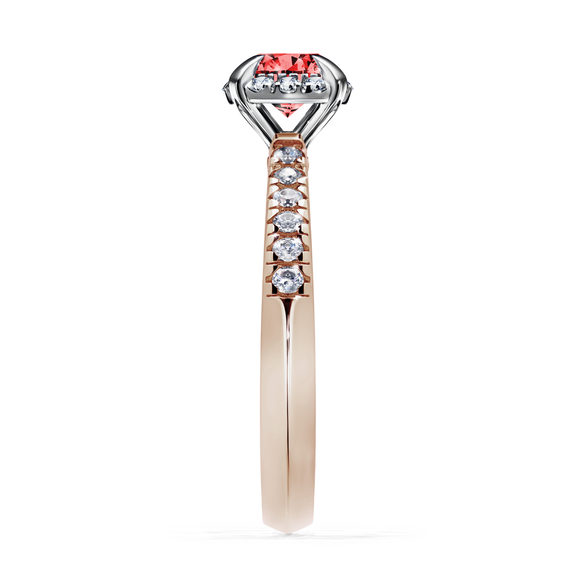 Pierścionek zaręczynowy My Princess z różowego złota z czerwonym diamentem 0,76CT