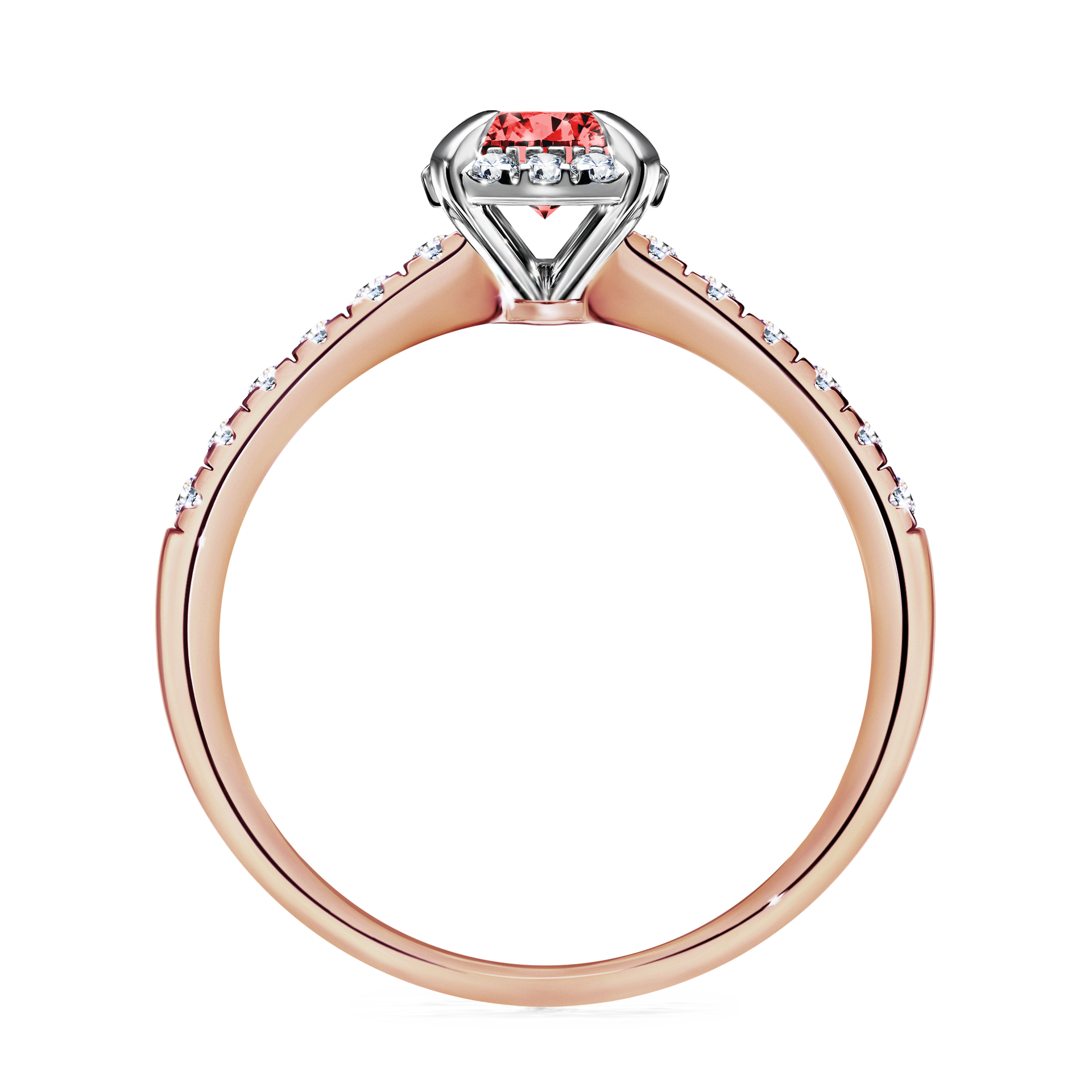 Pierścionek zaręczynowy My Princess z różowego złota z czerwonym diamentem 0,76CT