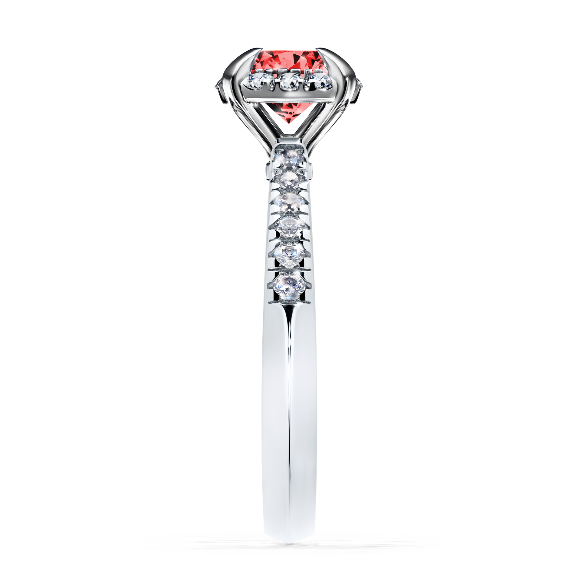 Pierścionek zaręczynowy My Princess z białego złota z czerwonym diamentem 1,18CT