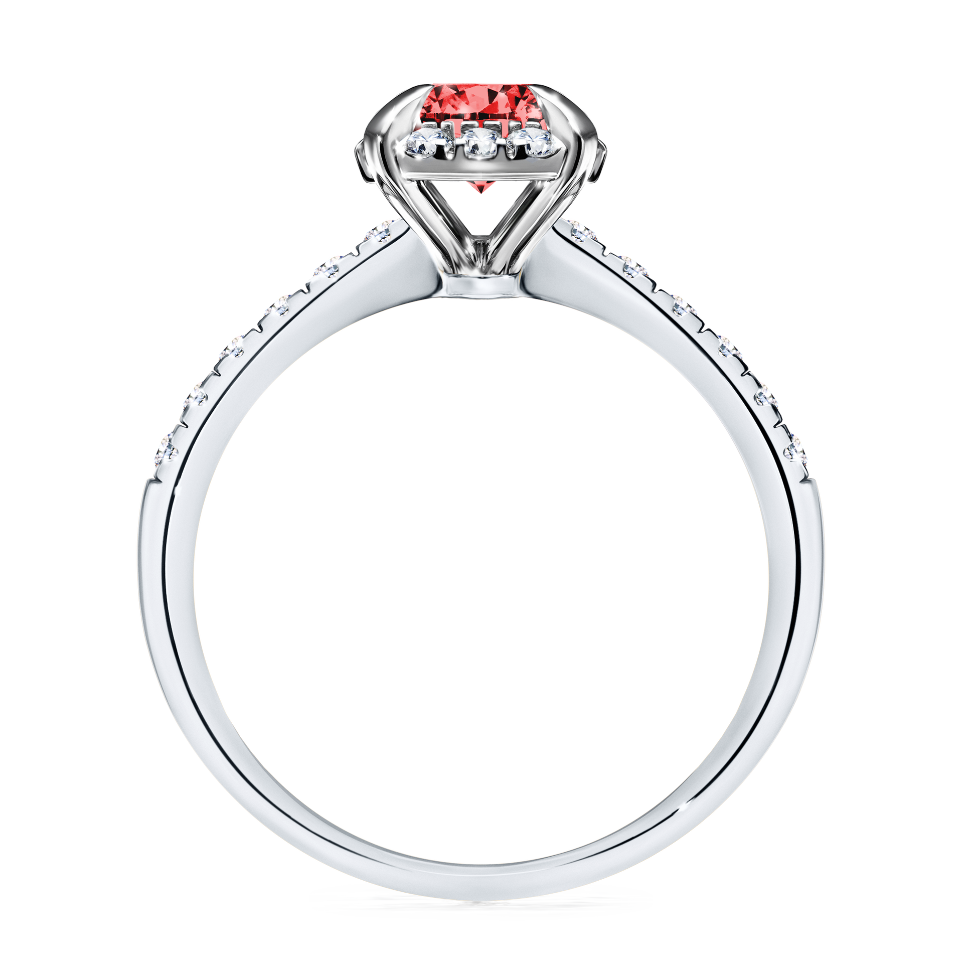 Pierścionek zaręczynowy My Princess z białego złota z czerwonym diamentem 1,18CT