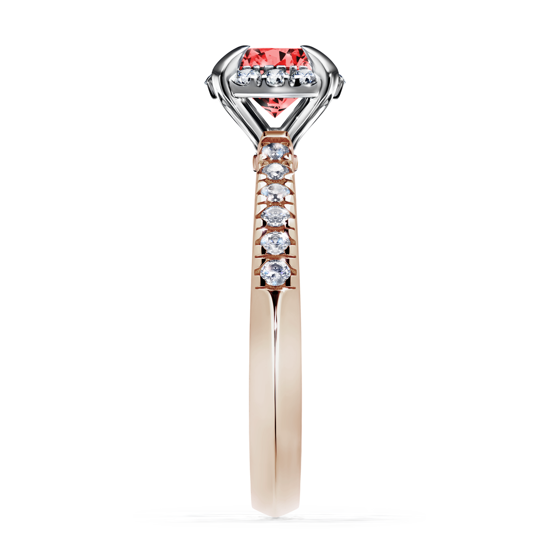 Pierścionek zaręczynowy My Princess z różowego złota z czerwonym diamentem 1,18CT