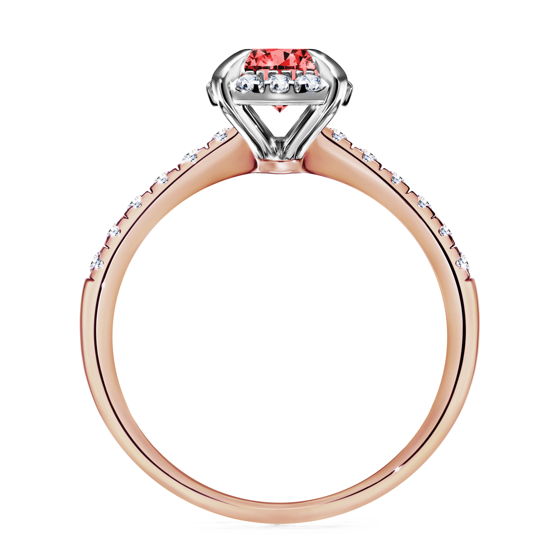 Pierścionek zaręczynowy My Princess z różowego złota z czerwonym diamentem 1,18CT