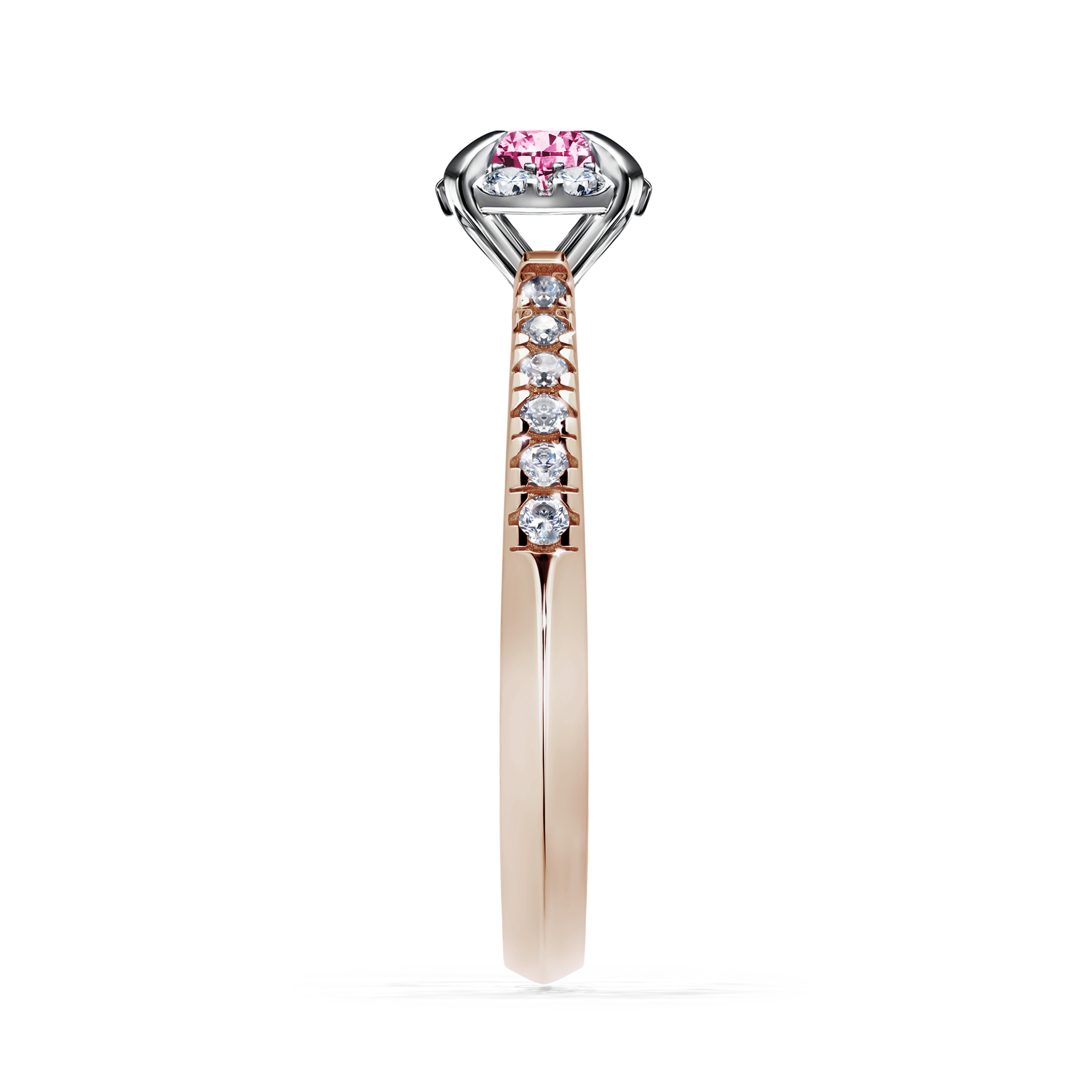 Pierścionek zaręczynowy My Princess z różowego złota z różowym diamentem 0,47CT