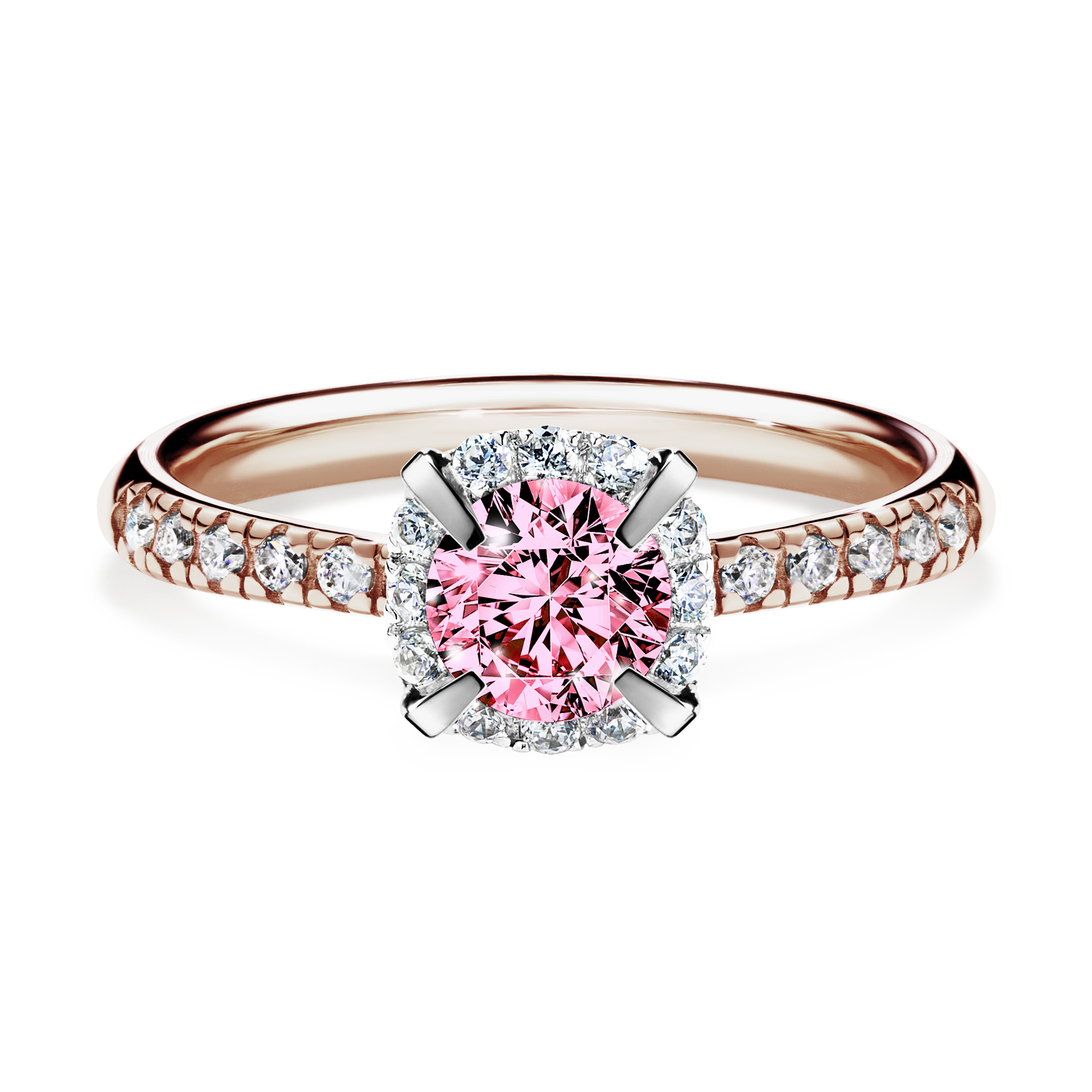 Pierścionek zaręczynowy My Princess z różowego złota z różowym diamentem 0,76CT