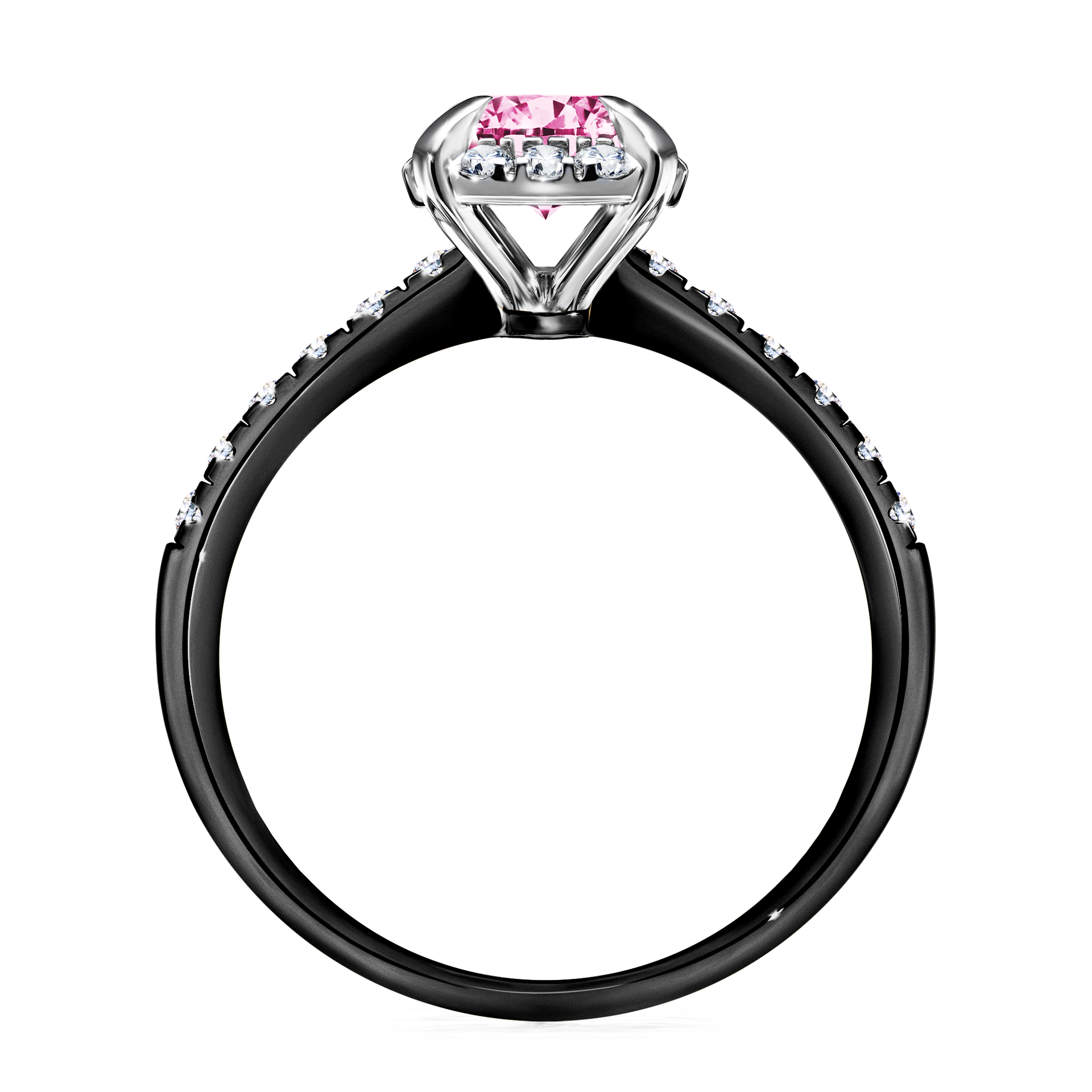 Pierścionek zaręczynowy My Princess z czarnego złota z różowym diamentem 1,18CT