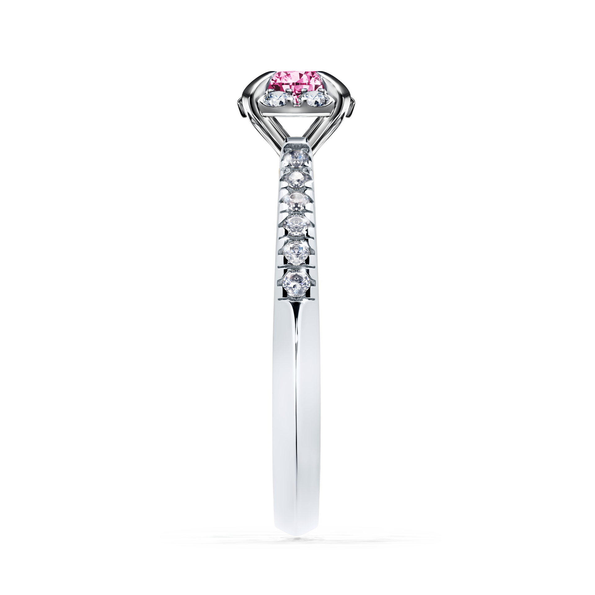 Pierścionek zaręczynowy My Princess z białego złota z różowym diamentem 0,47CT